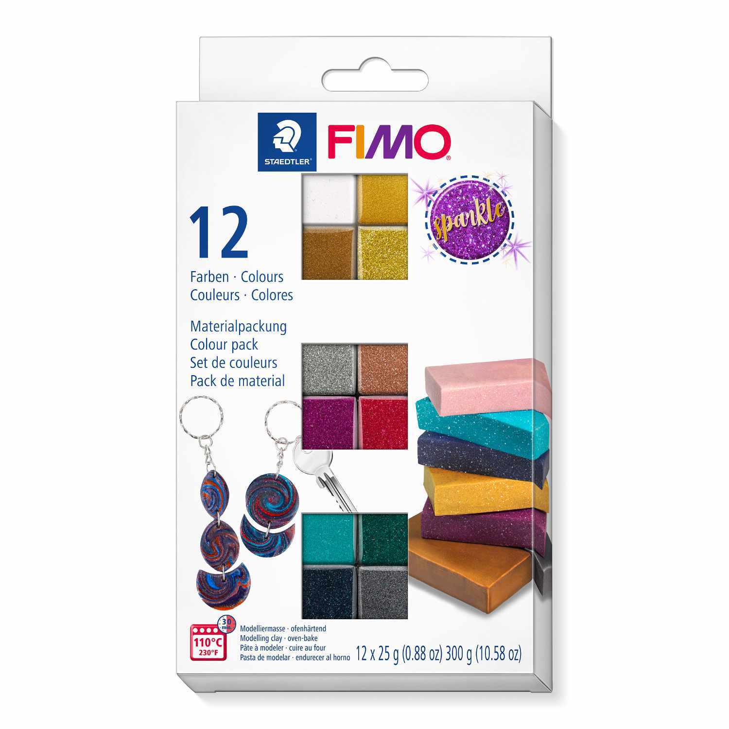 FIMO soft Set-Sparle-Colours 12 Halbblöcke