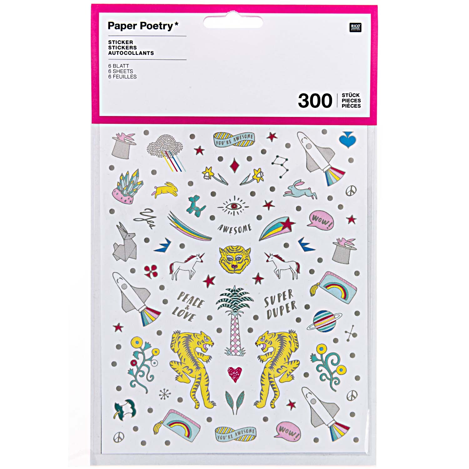 Paper Poetry Sticker Wonderland 6 Blatt