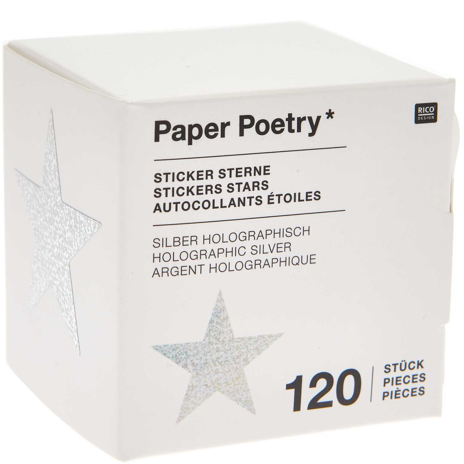 Paper Poetry Sticker Sterne 5cm 120 Stück auf der Rolle Hot Foil