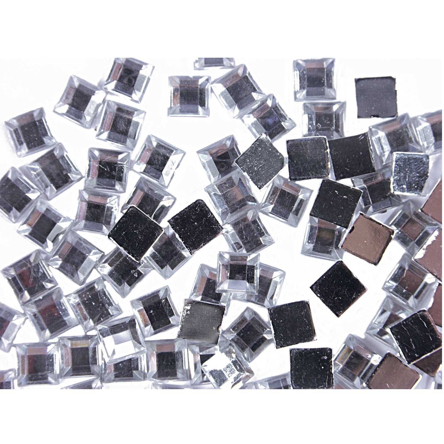 Strass Quadrat transparent  100 Stück