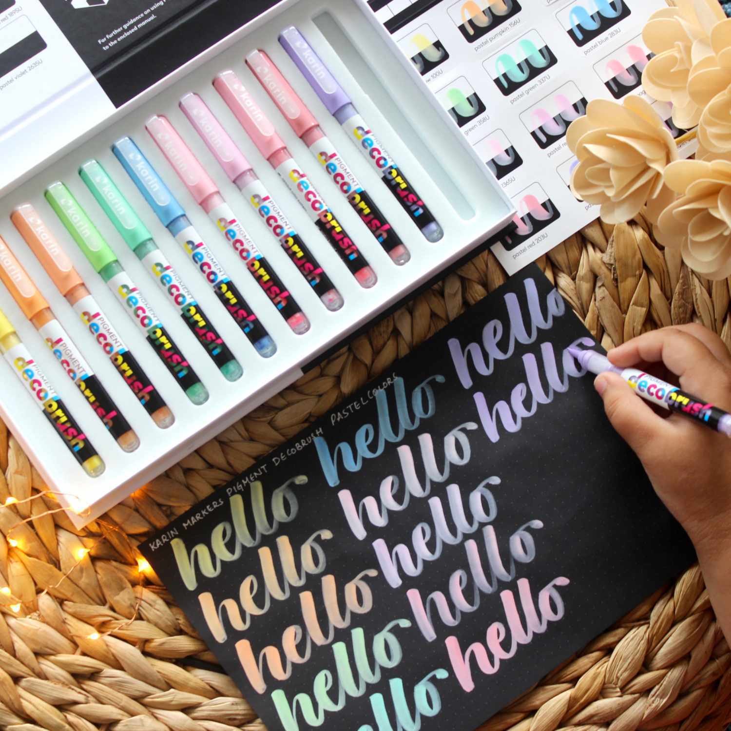 PIGMENT Deco Brush Marker Pastel Colors Set 12 Farben