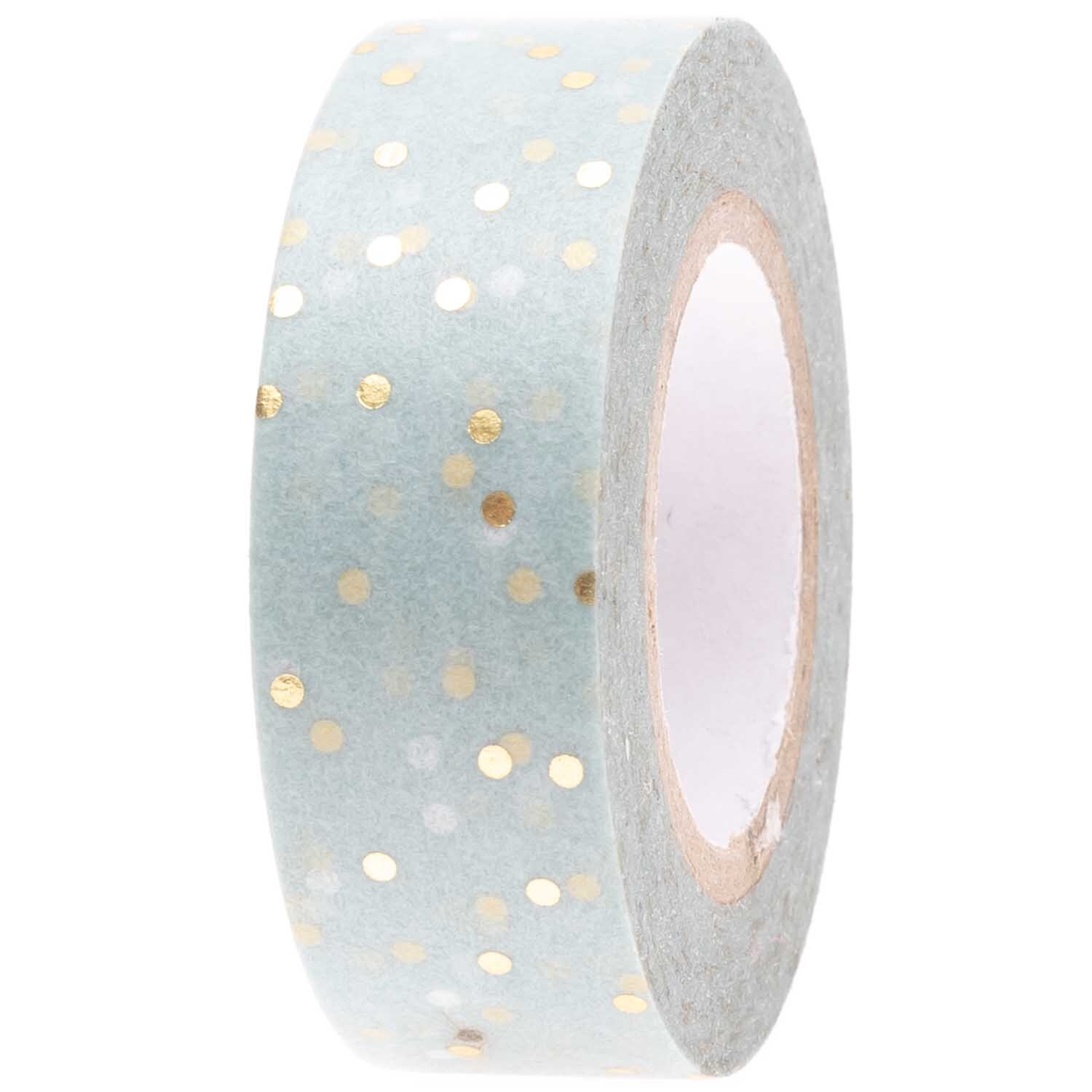 Paper Poetry Tape Punkte mint-gold 1,5cm 10m