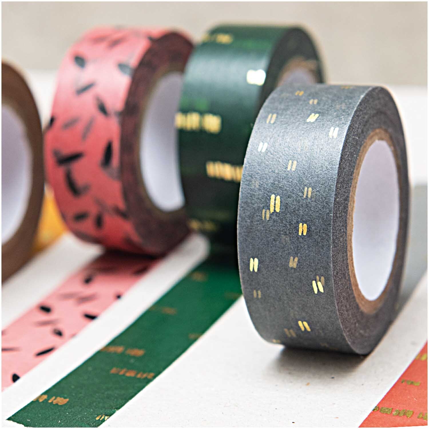 Paper Poetry Tape Struktur grau-gold 1,5cm 10m