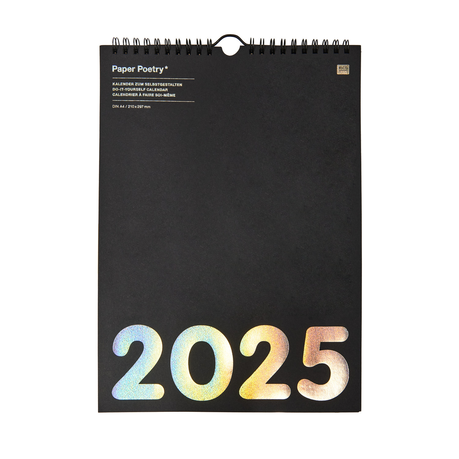 Paper Poetry Kalender 2025 DIN A4 schwarz