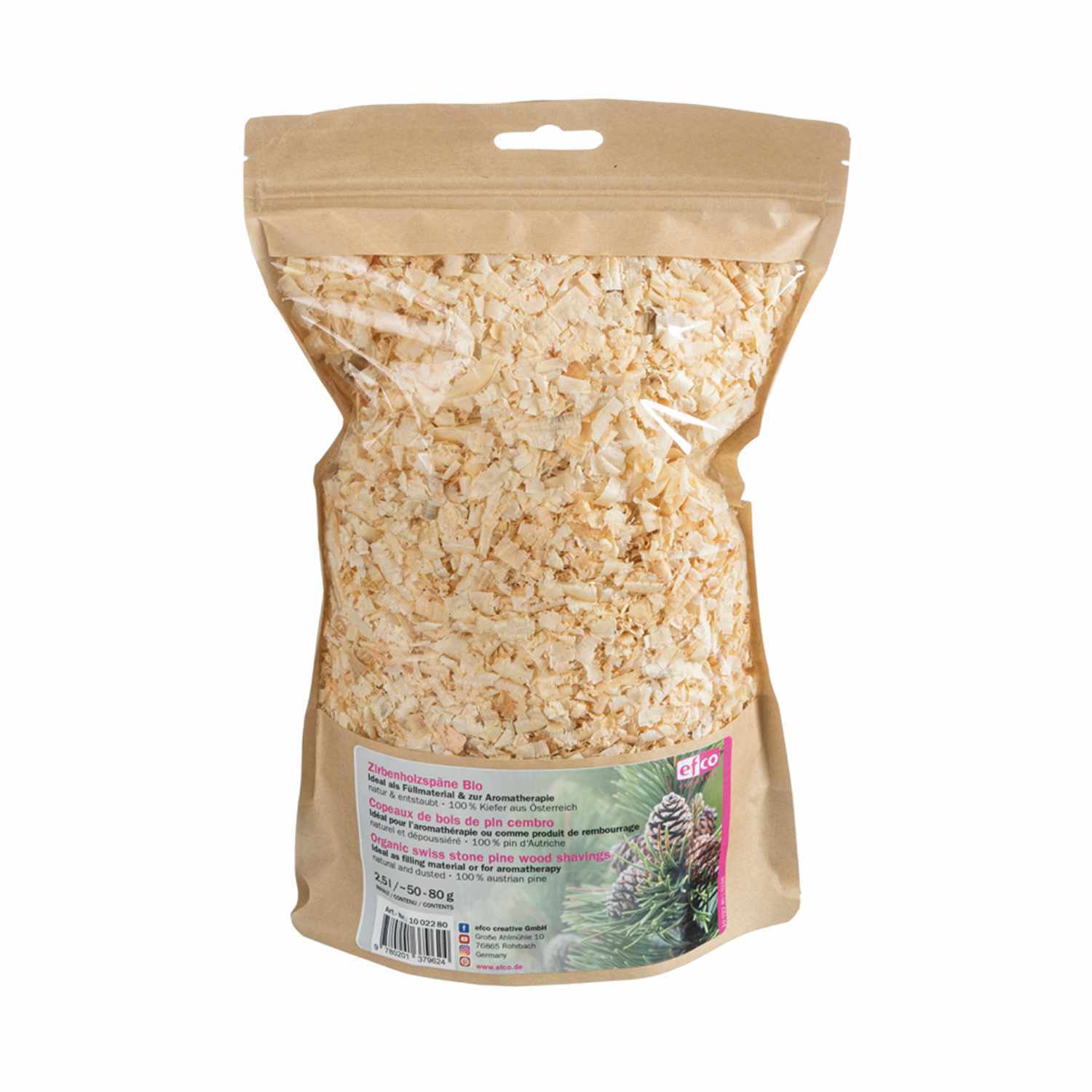 Bio-Zirbenholzspäne natur 2,5l ca. 50-80g