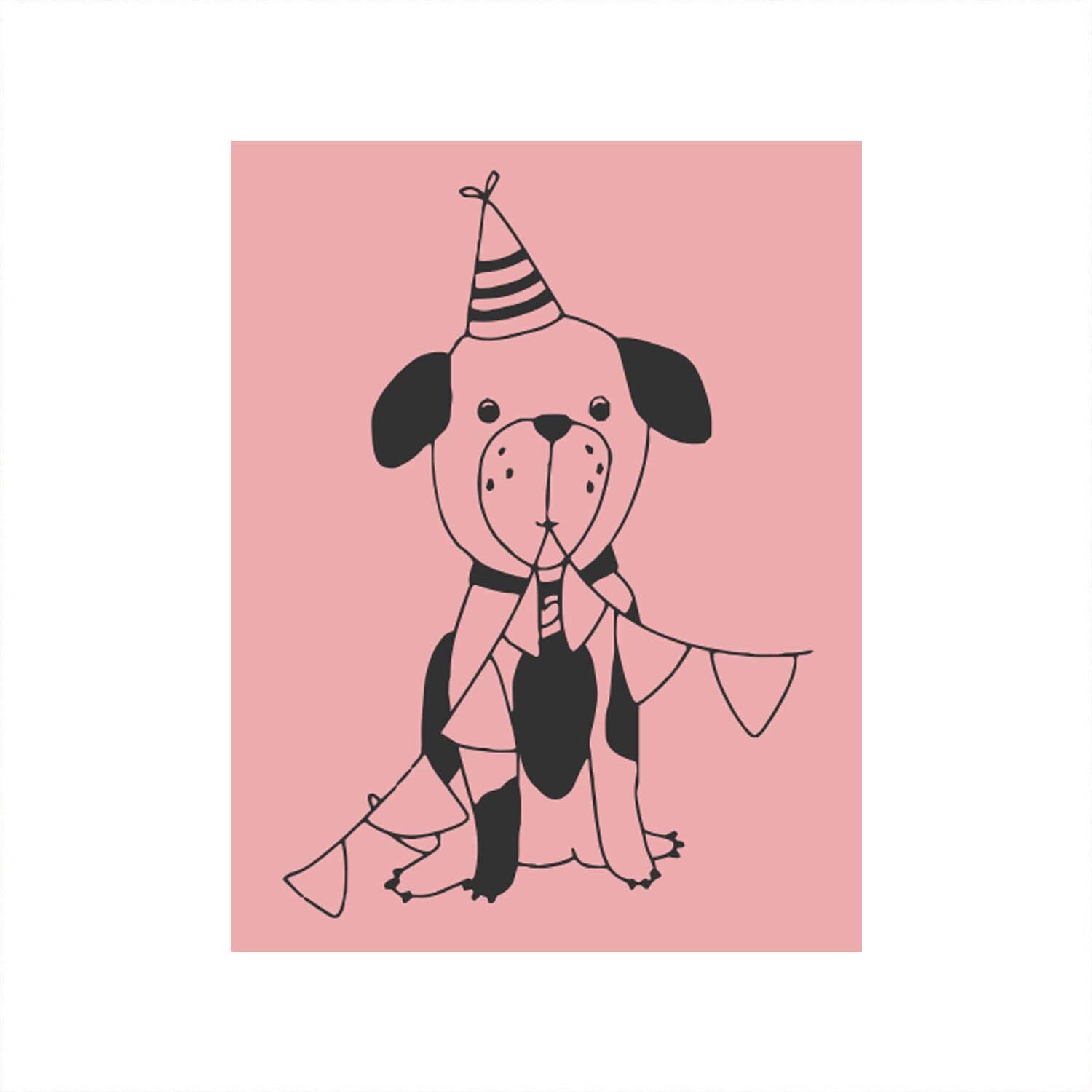 Stempel Hund rosa 35x45mm