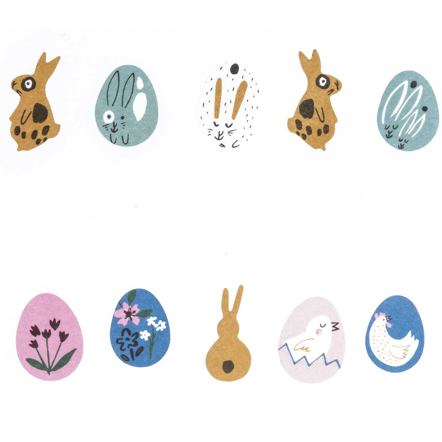 Washi Sticker Hase & Eier 200 Stück