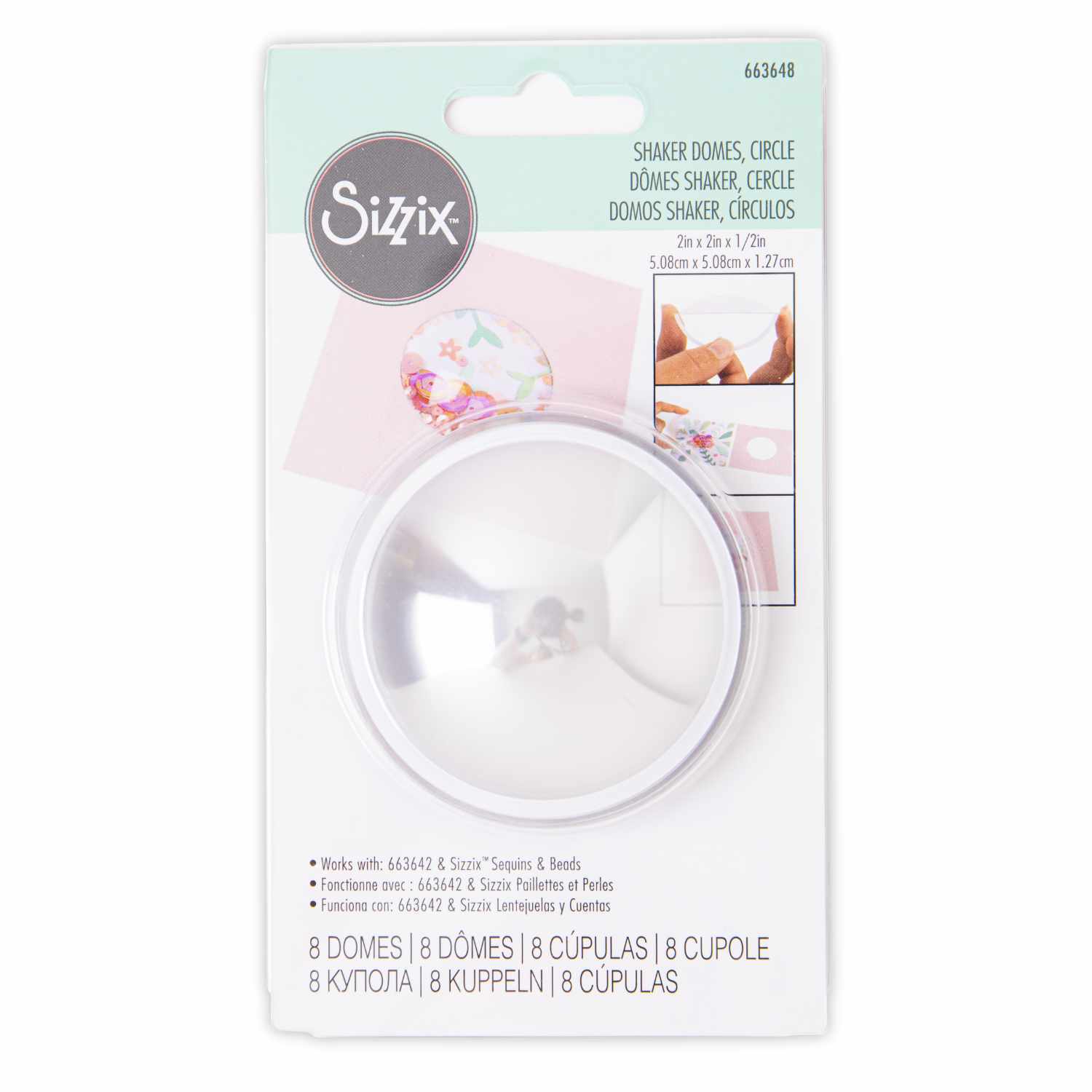 Shaker Domes Circle Kuppeln 5,1cm 8 Stück