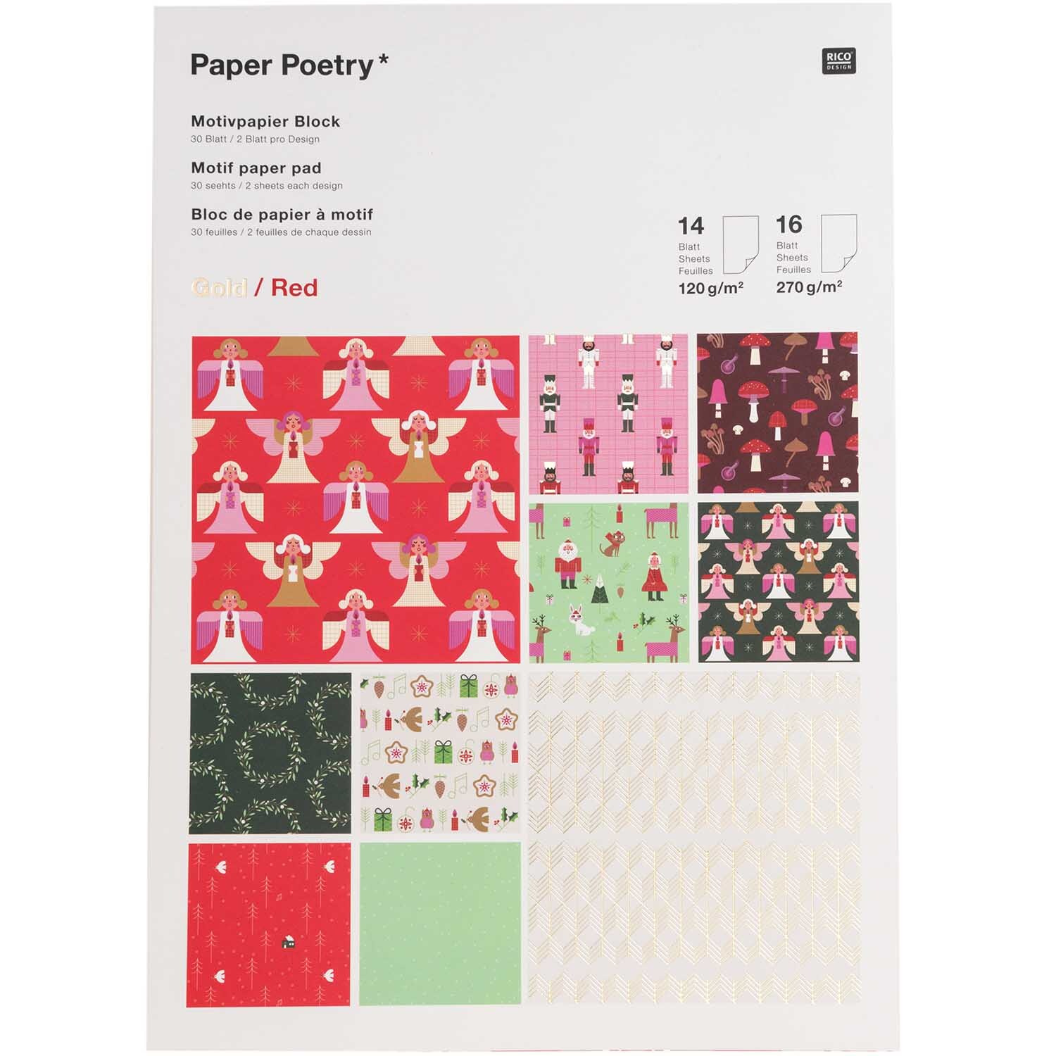 Paper Poetry Motivpapierblock Christmas is in the air 30 Blatt