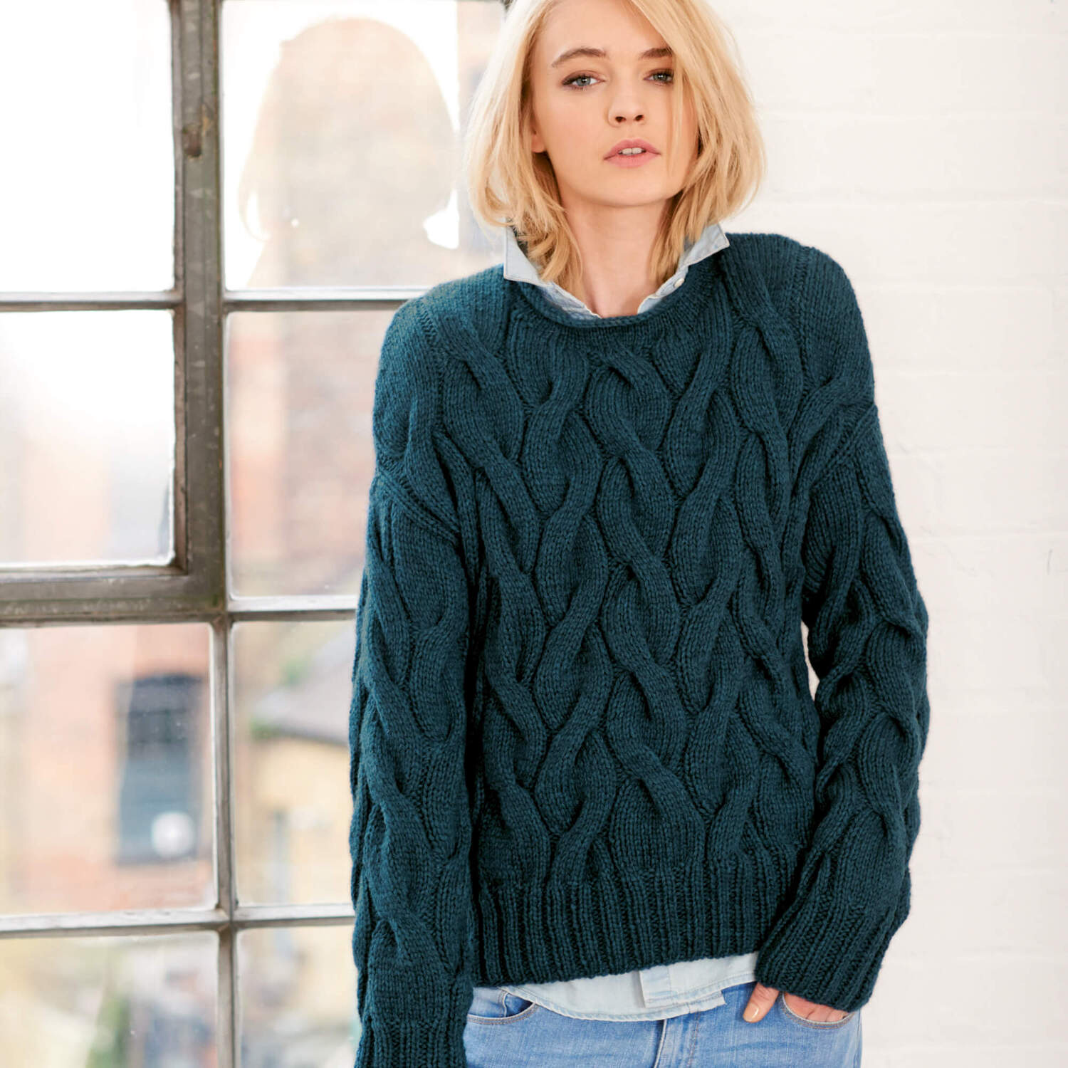 Strickanleitung Pullover mit groben Zöpfen