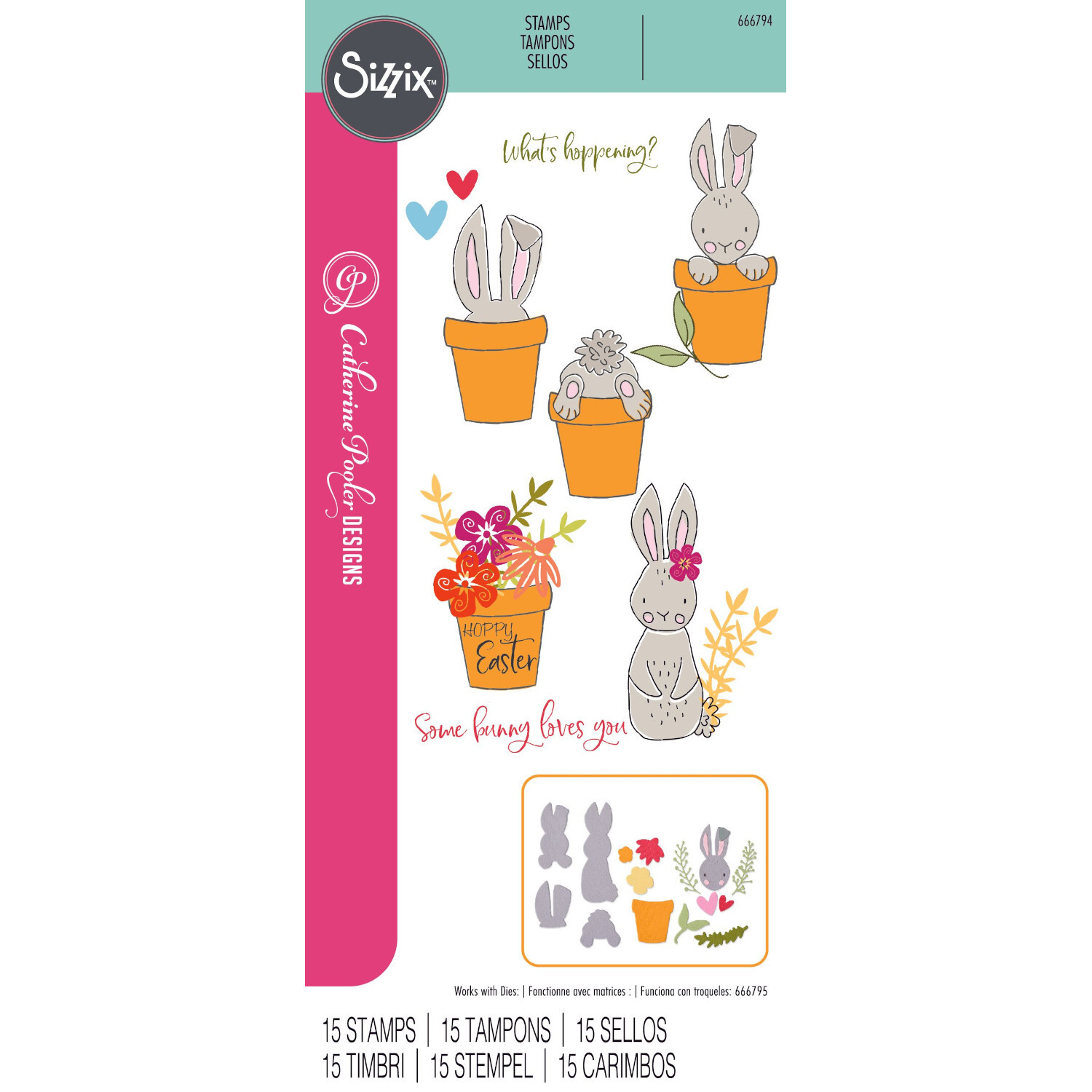 Klarsichtstempel-Set 12-teilig "Bunny Bits & Blooms"