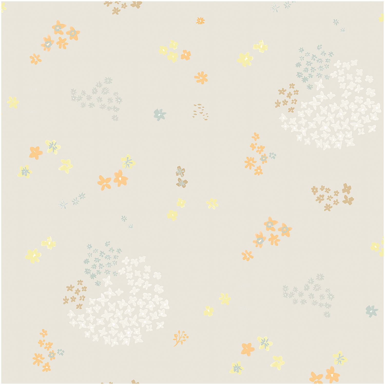 Druckstoff Crafted Nature Blumen grau-metallic 140cm beschichtet