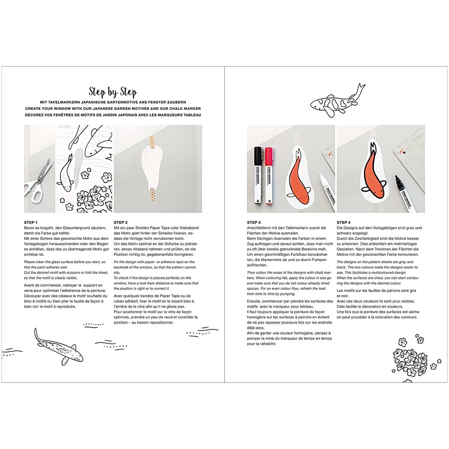 Vorlagenmappe Jardin Japonais Fenster- und Glasmalerei mit Kreidestiften