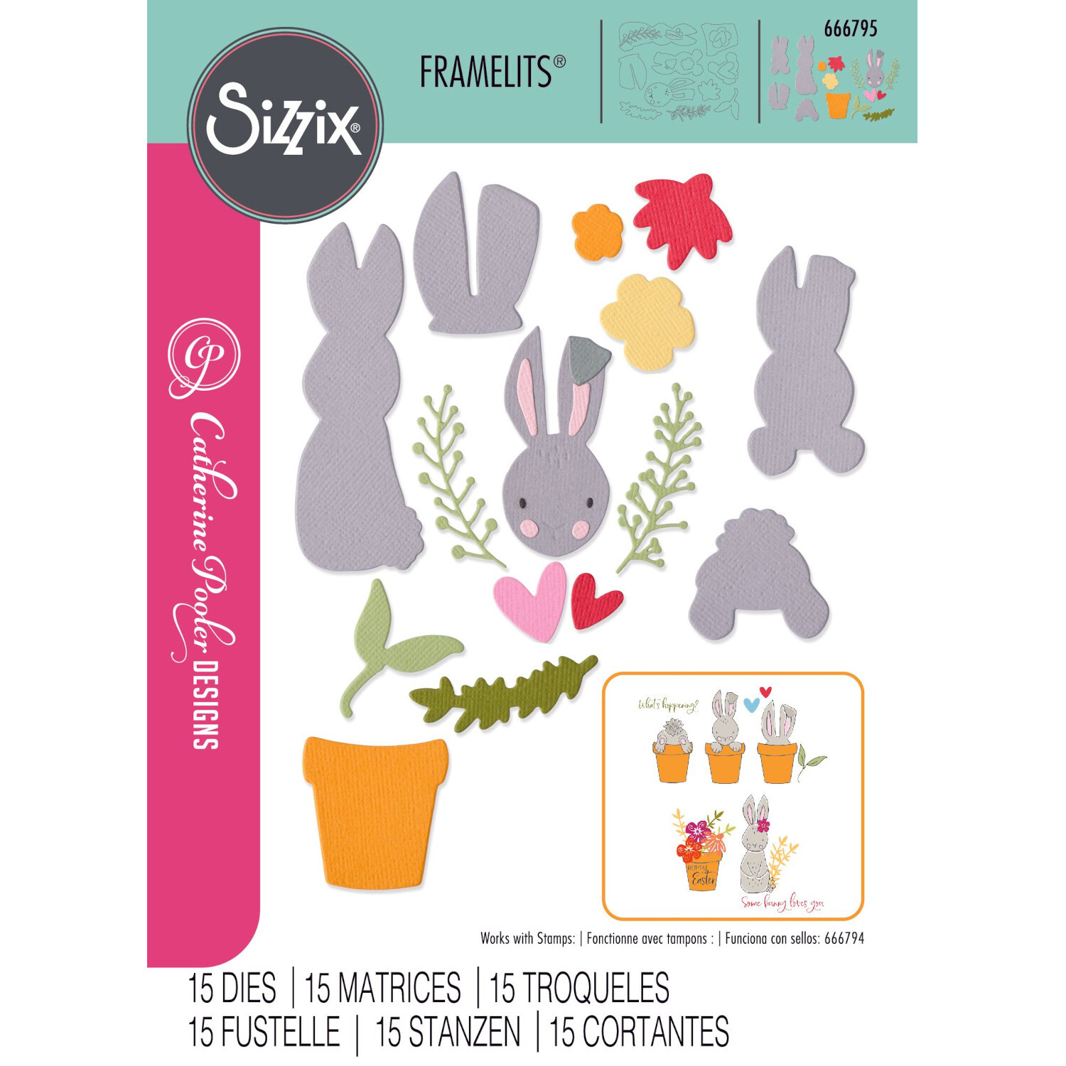 Thinlits Die Set Bunny Bits & Blooms #2 15PK