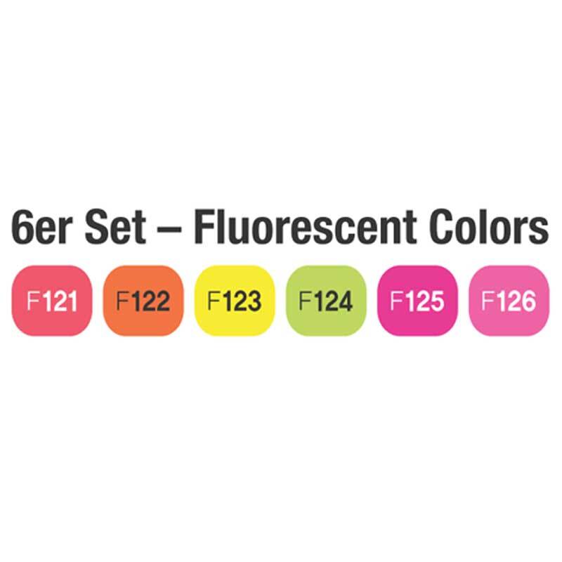 Twin Brush Marker Flourescent 6er Set