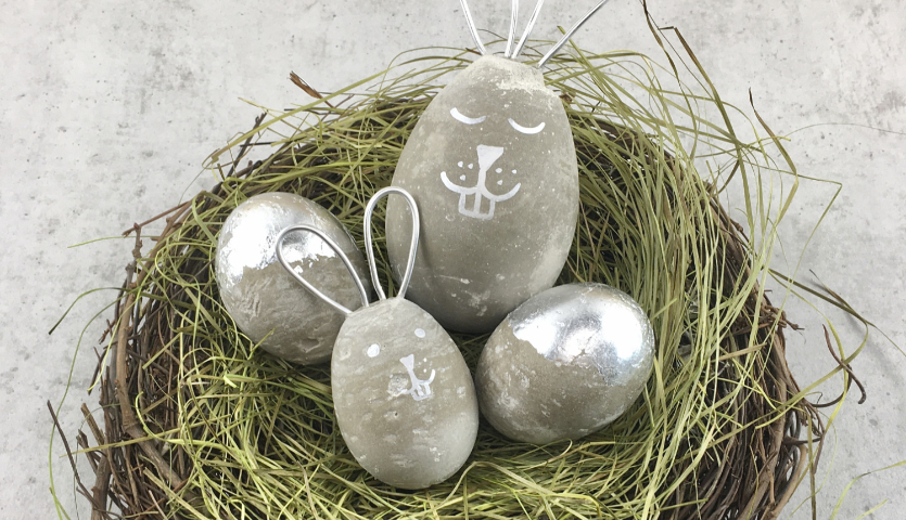 Bastelanleitung Osterhasen und Ostereier aus Beton