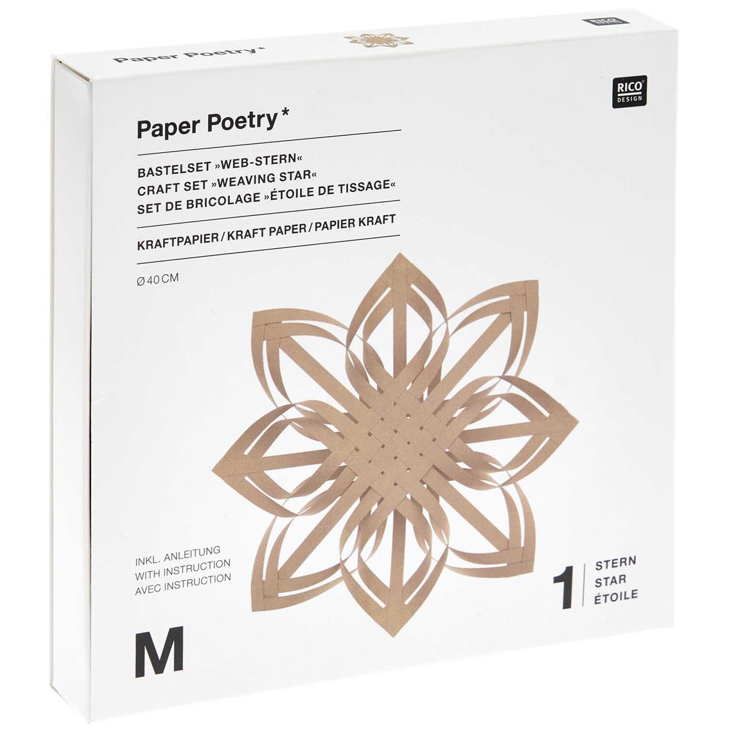 Paper Poetry Web-Stern Größe M 270g/m2