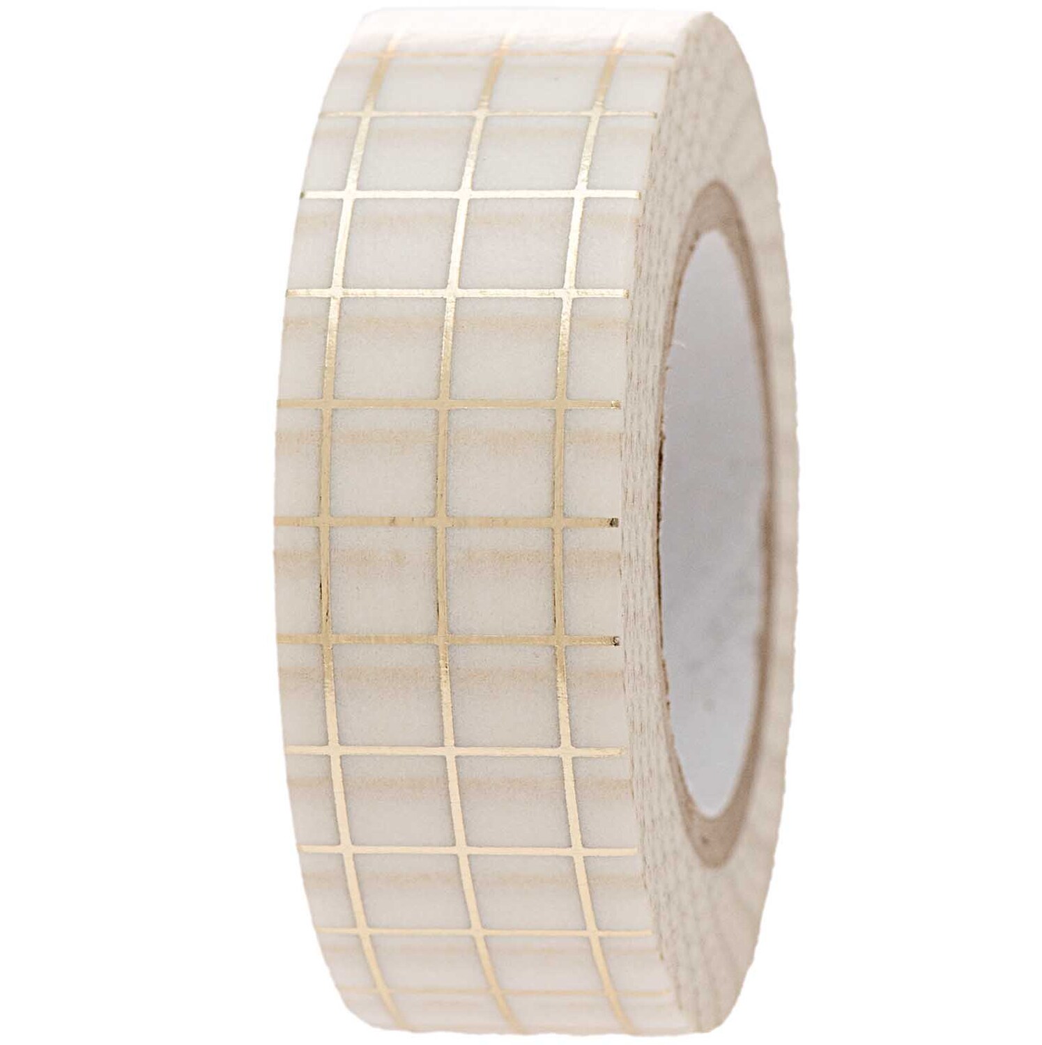 Paper Poetry Tape kariert weiß-gold 1,5cm 10m