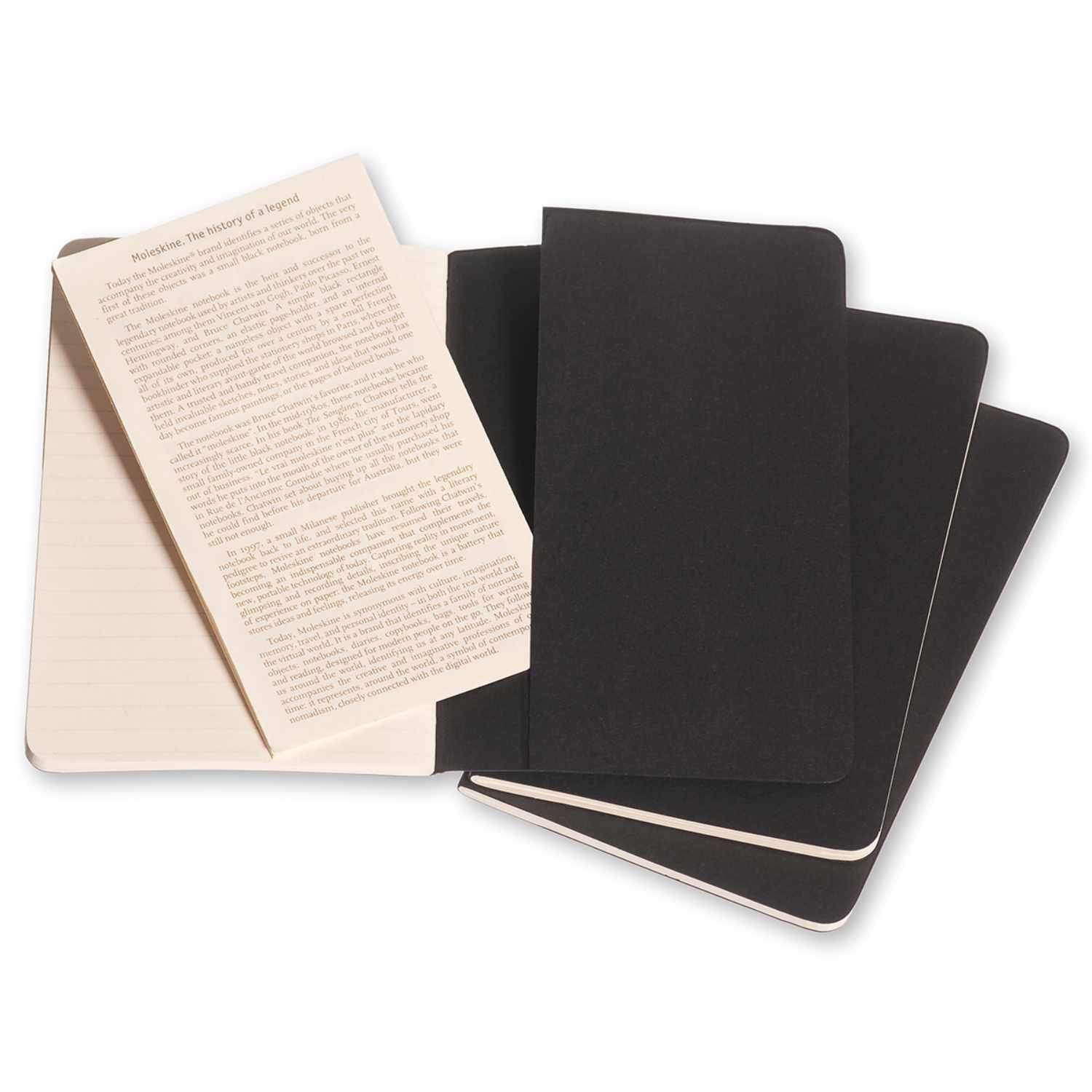 Cahier Notizbücher liniert Soft Cover schwarz 3 Stück