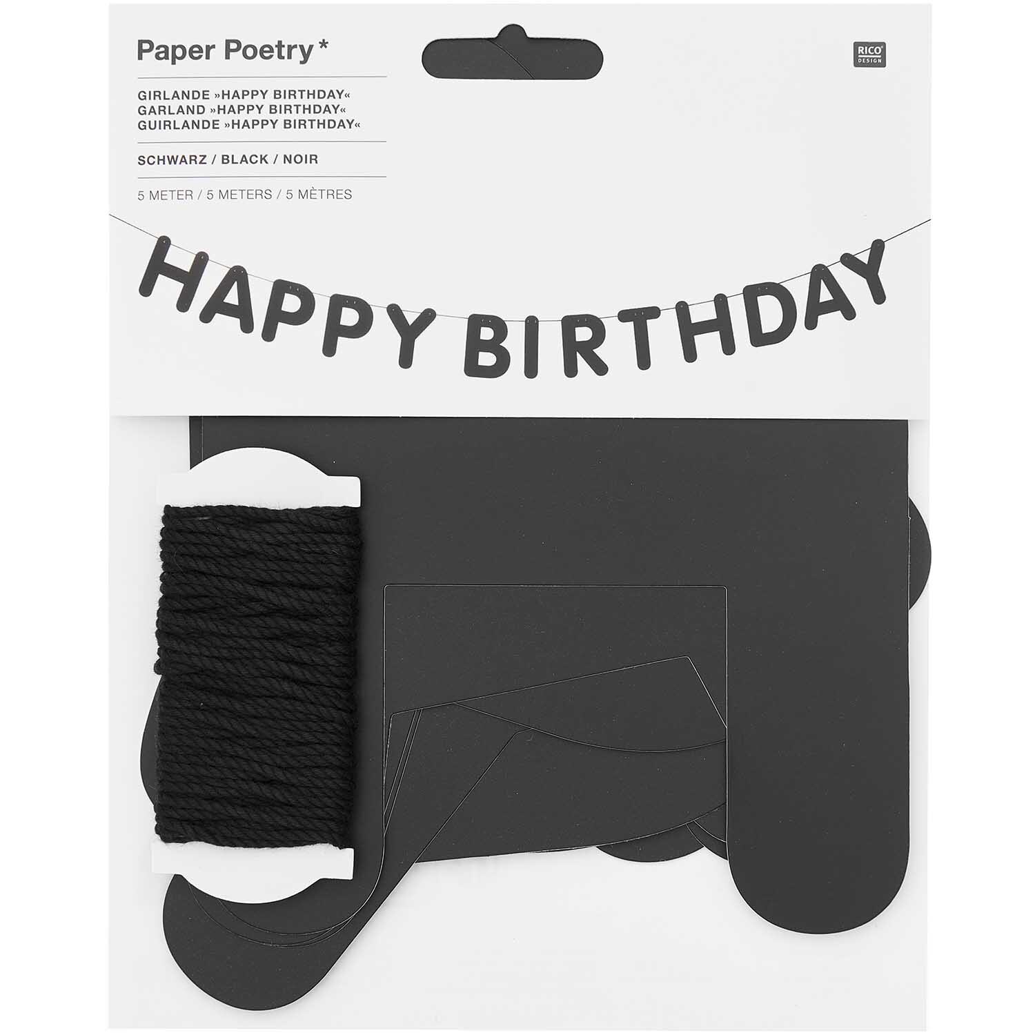 Paper Poetry Girlande Happy Birthday 5m