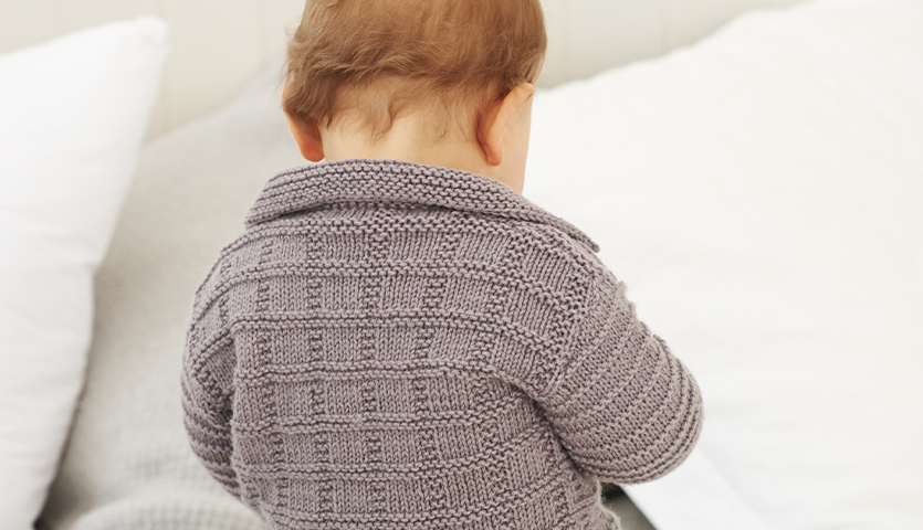 Strickanleitung Babyjacke mit Kragen