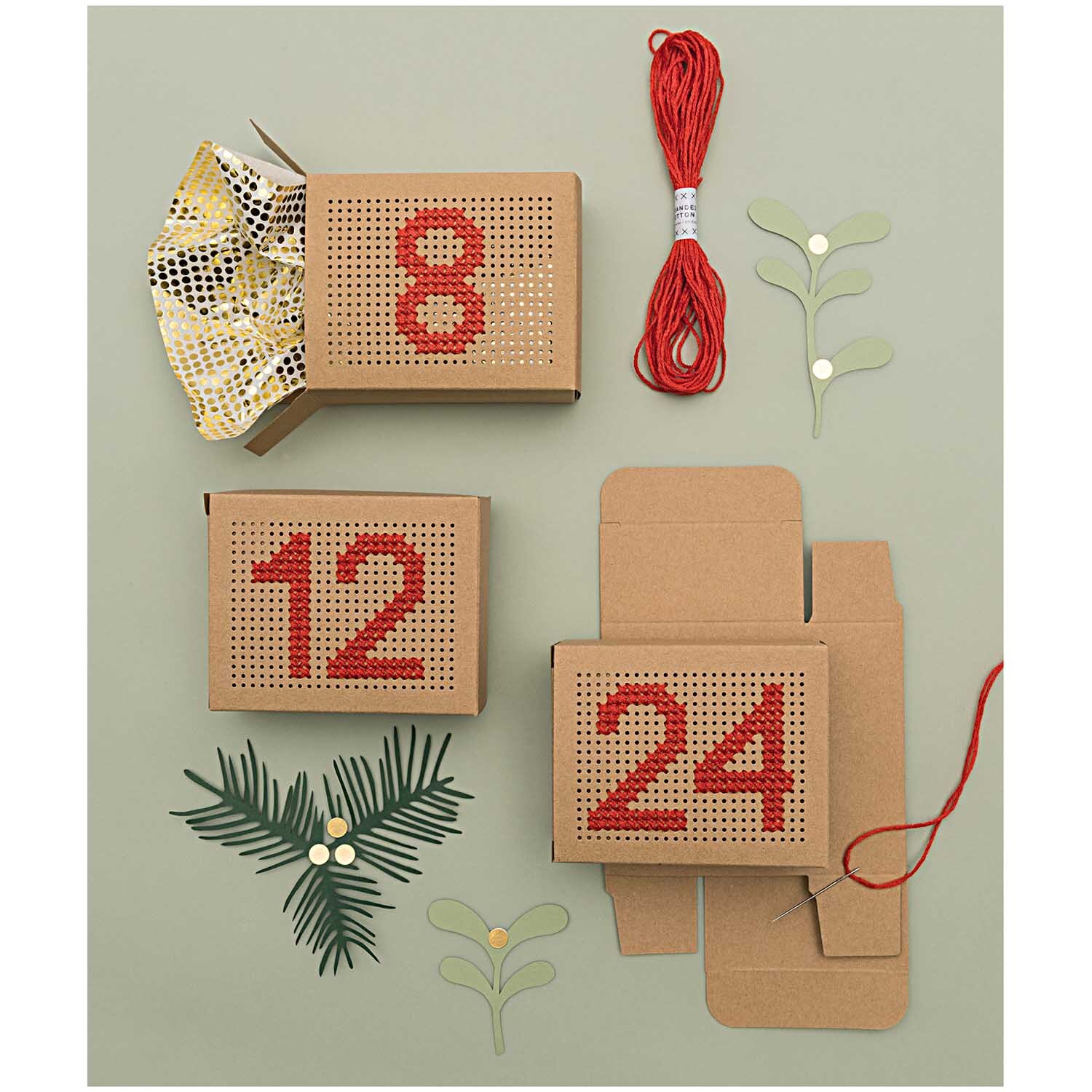 Paper Poetry Adventskalender Boxen zum Besticken