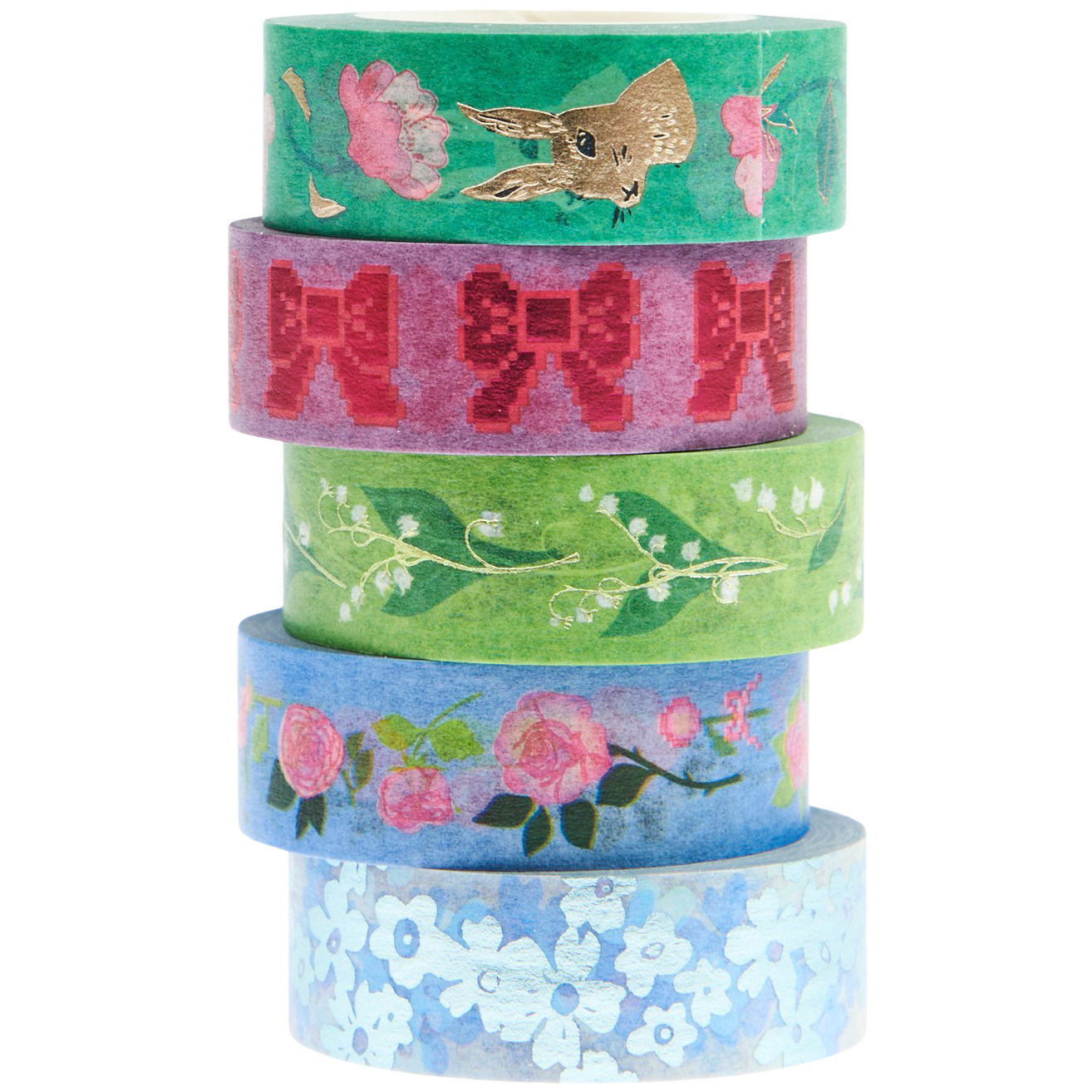 Paper Poetry Tape Set La Vie En Rose Grün / Blau