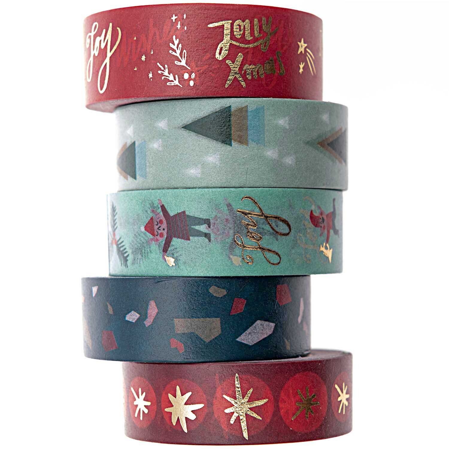 Paper Poetry Tape Set Jolly Christmas Classic 1,5cm 10m 5teilig