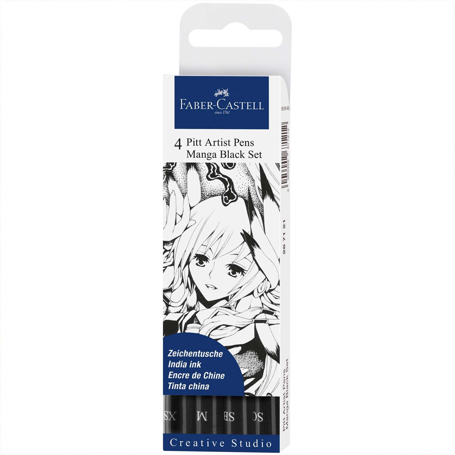 Pitt Artist Pen schwarz Manga Tuschestift-Set 4teilig