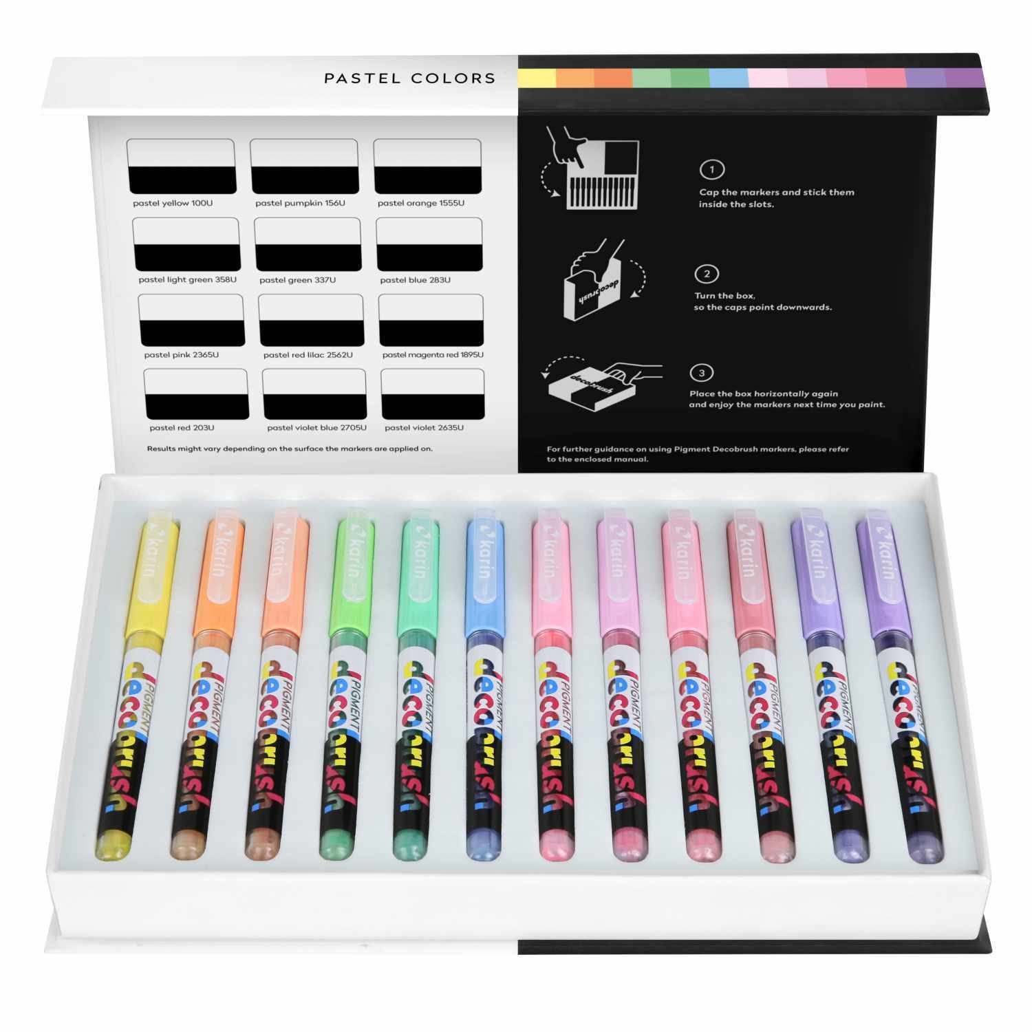 PIGMENT Deco Brush Marker Pastel Colors Set 12 Farben