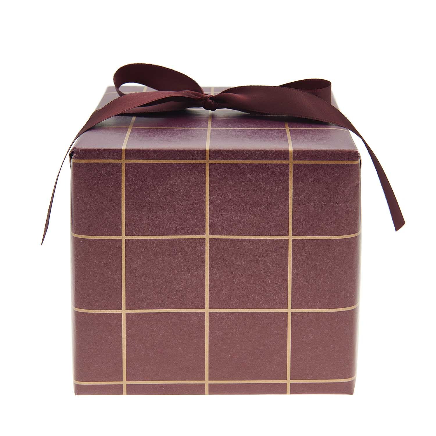 Paper Poetry Geschenkpapier Raster bordeaux-gold 70cm 2m 80g/m²