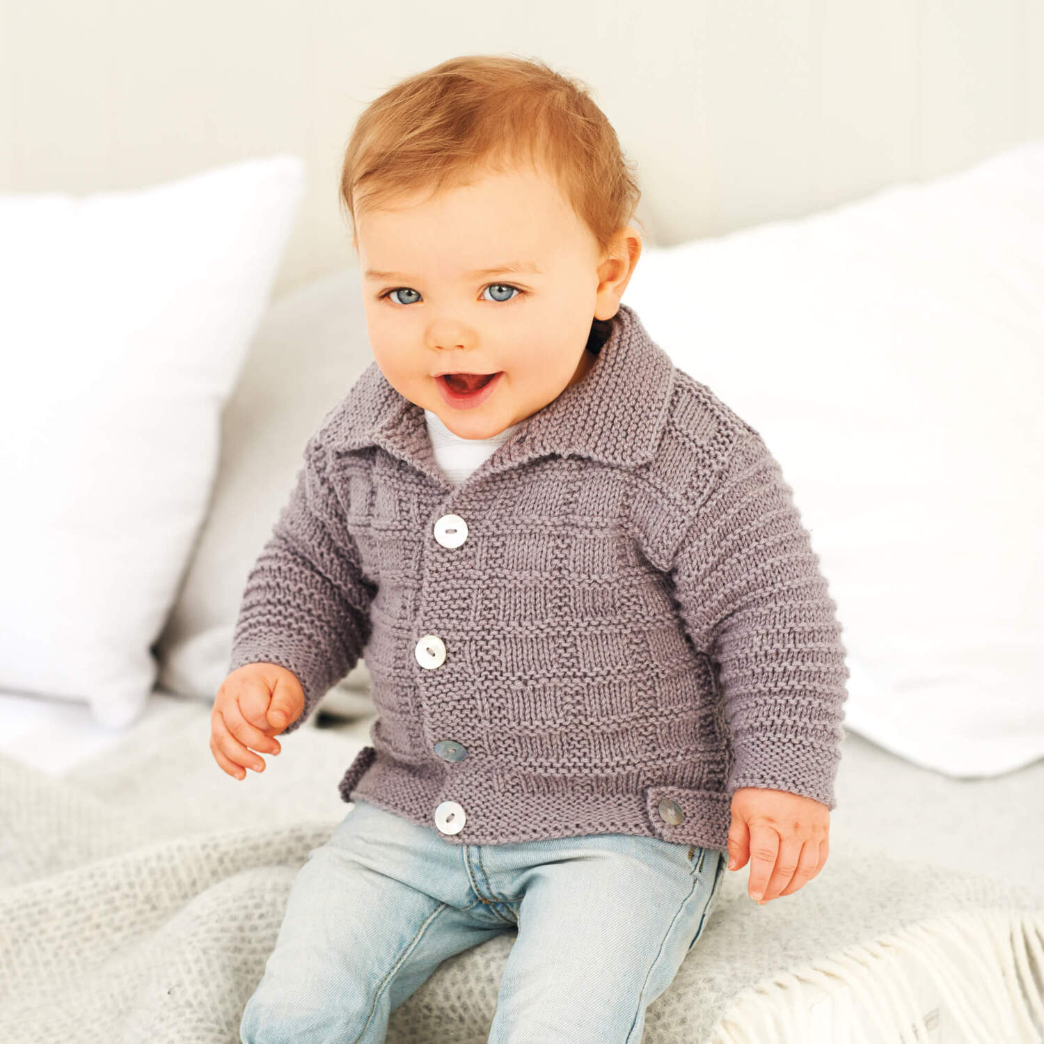 Strickanleitung Babyjacke mit Kragen