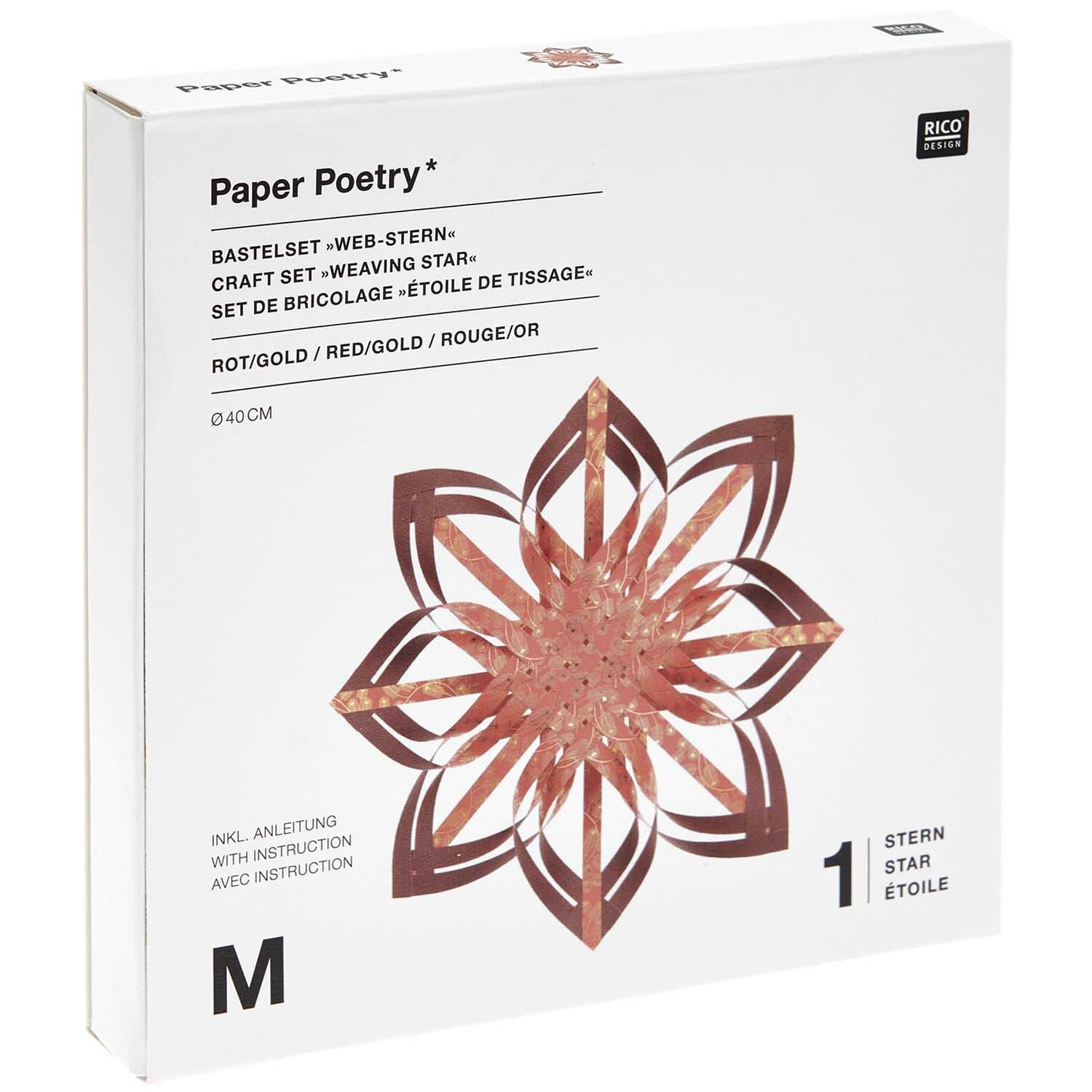 Paper Poetry Web-Stern Größe M 270g/m2