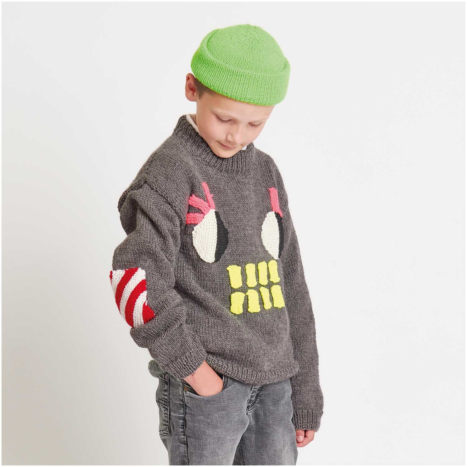 Strickset Pullover Modell 11 aus Rico Kids 12 aus Essentials Soft Merino aran