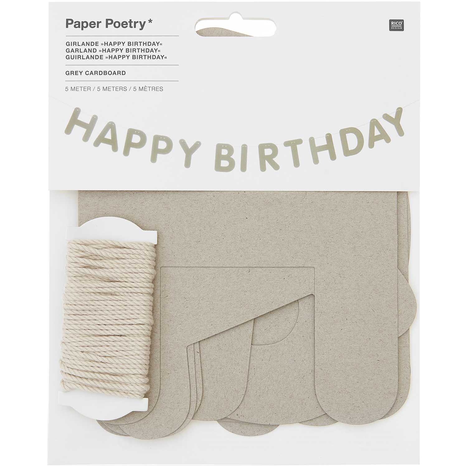 Paper Poetry Girlande Happy Birthday 5m