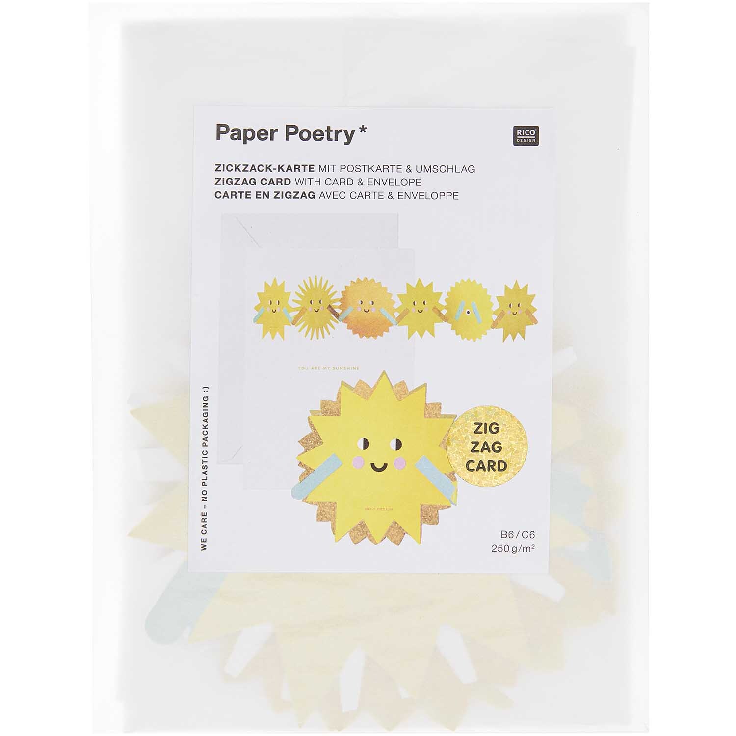 Paper Poetry Zickzack-Karte You are my sunshine 12x67,5cm