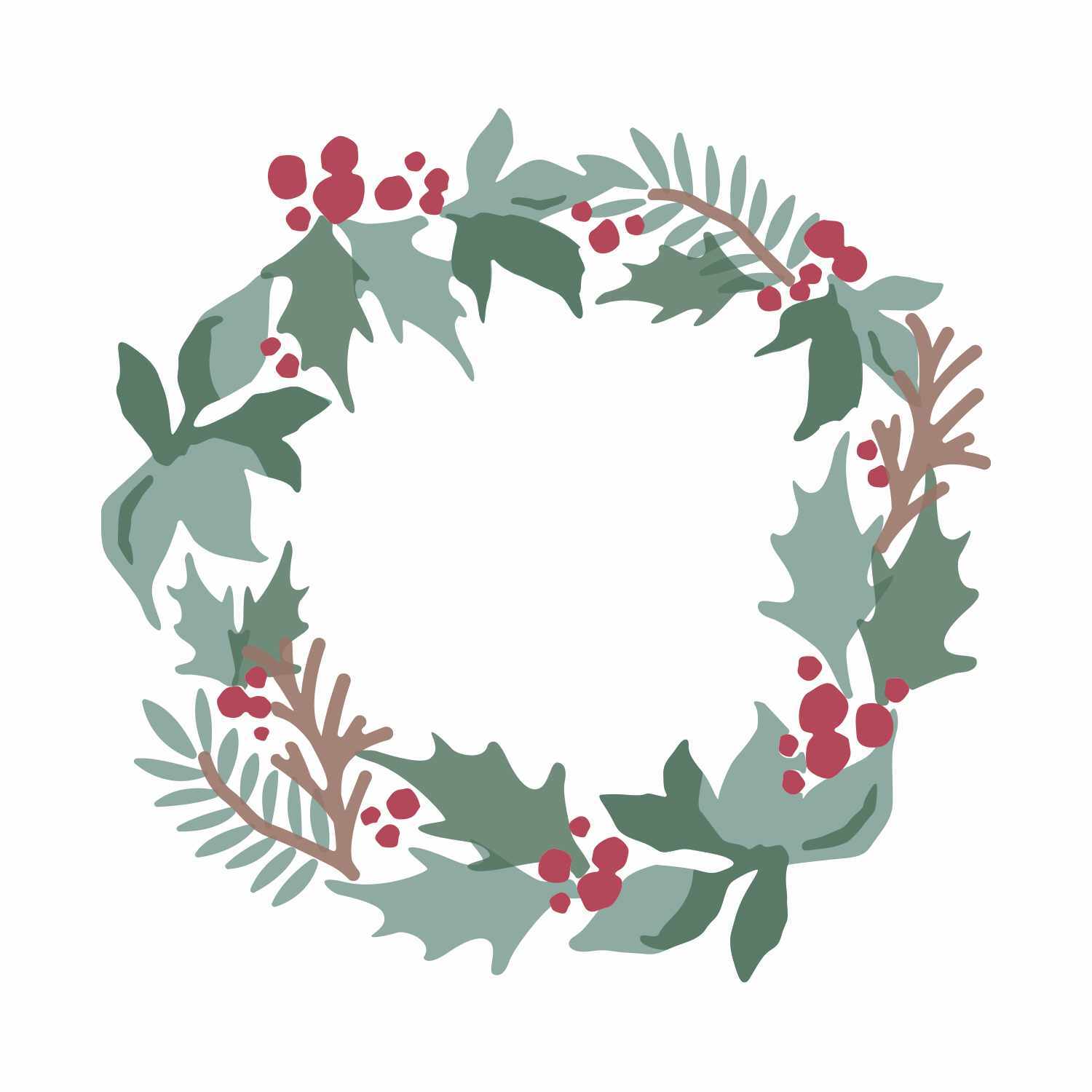 Layered Stencils Holly Wreath by Lisa Jones