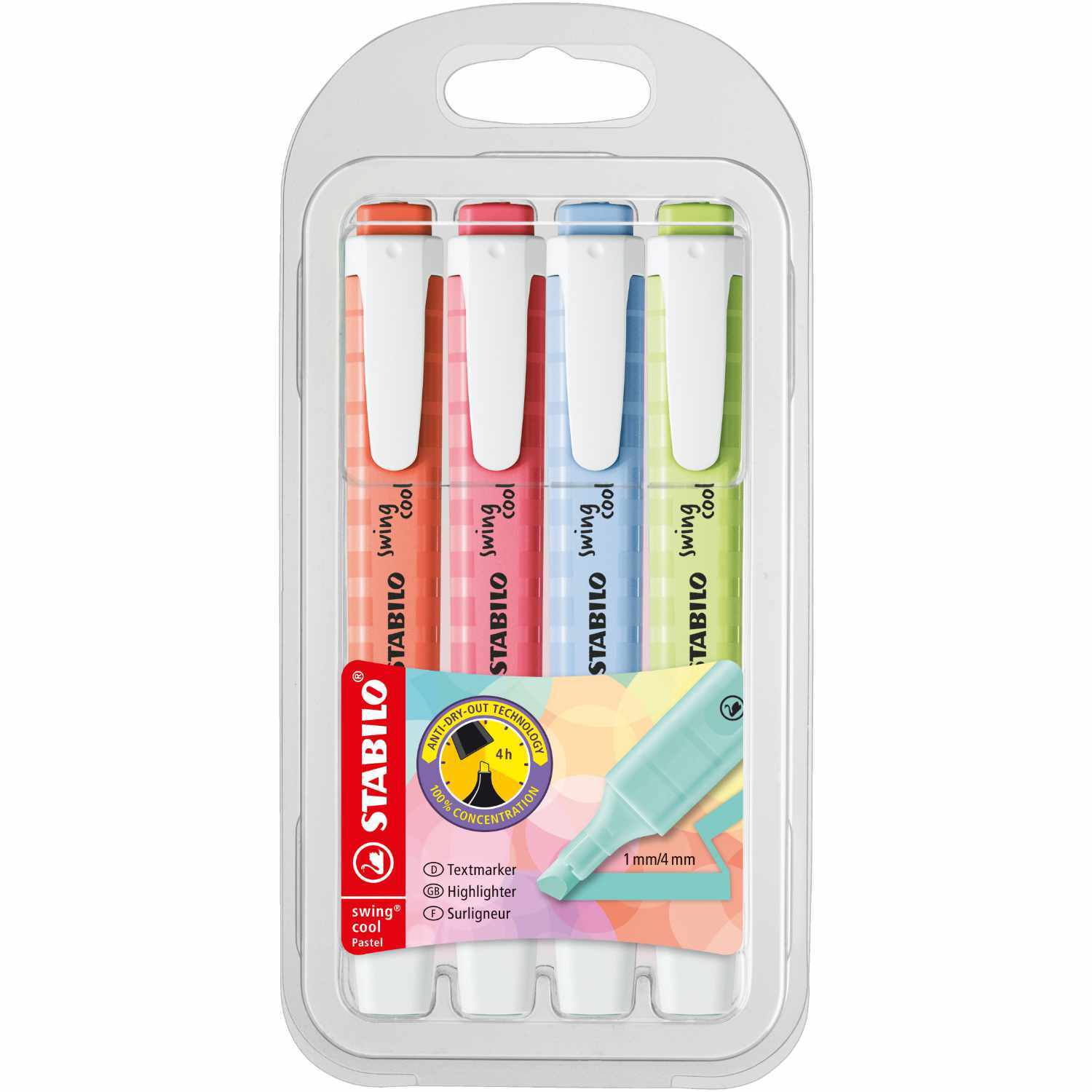 swing cool Textmarker Pastell Set 4 Stück