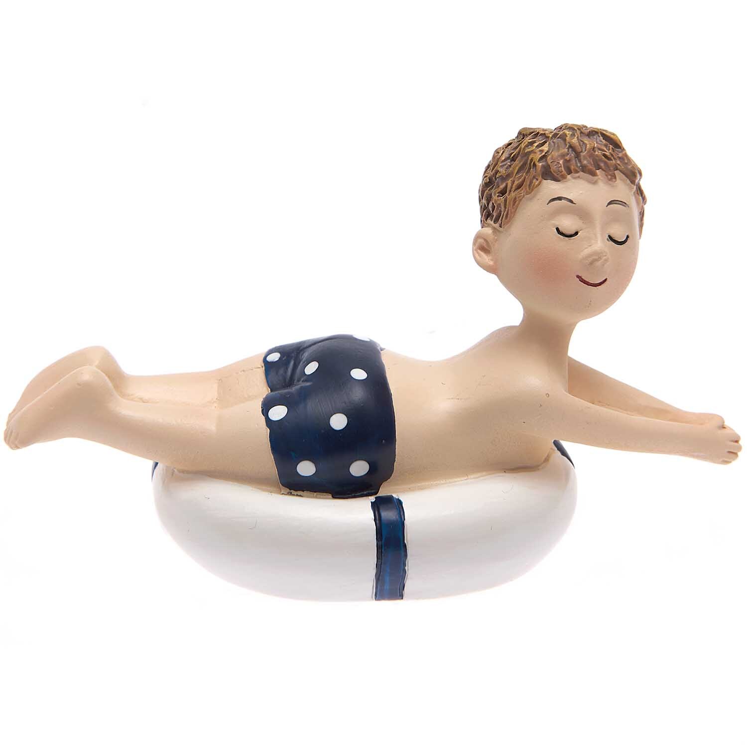 Deko-Figur Junge mit Schwimmreifen 10,5x6,5cm