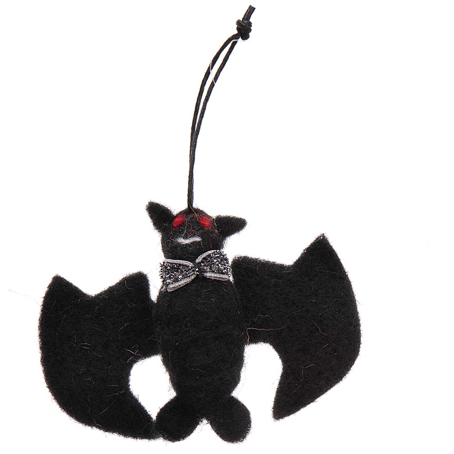 Fledermaus handgefilzt schwarz 9,5x7,5cm