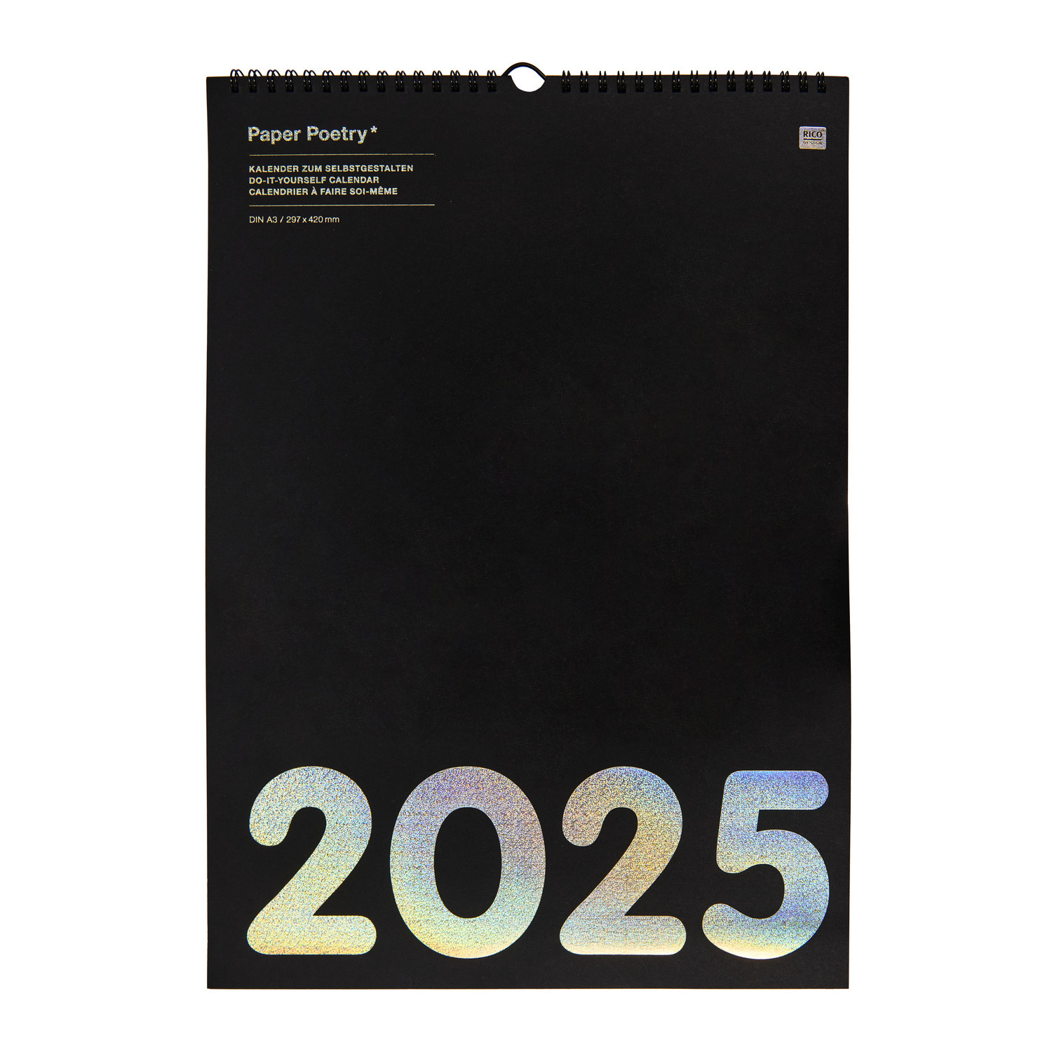 Paper Poetry Kalender 2025 DIN schwarz A3