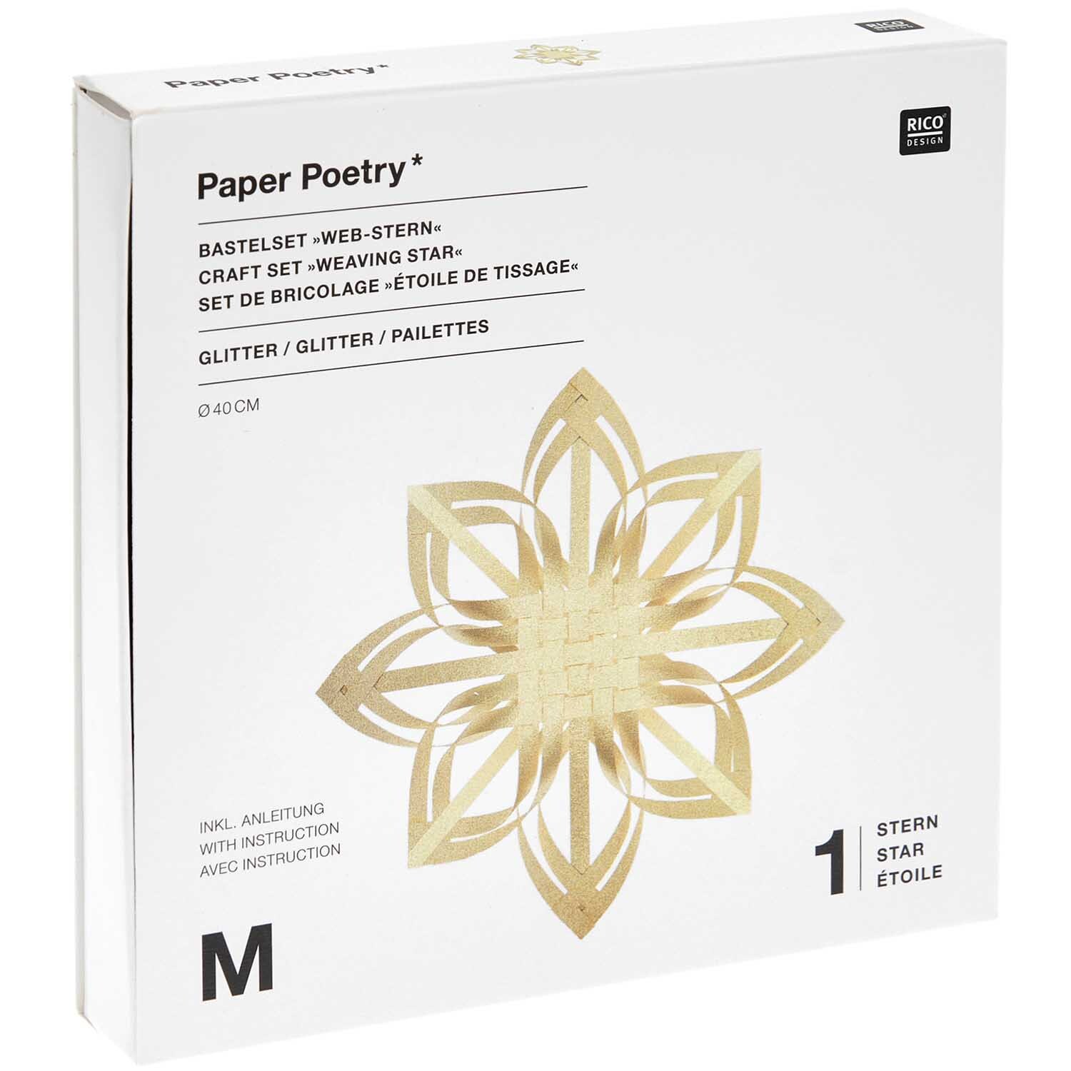 Paper Poetry Web-Stern Größe M 270g/m2