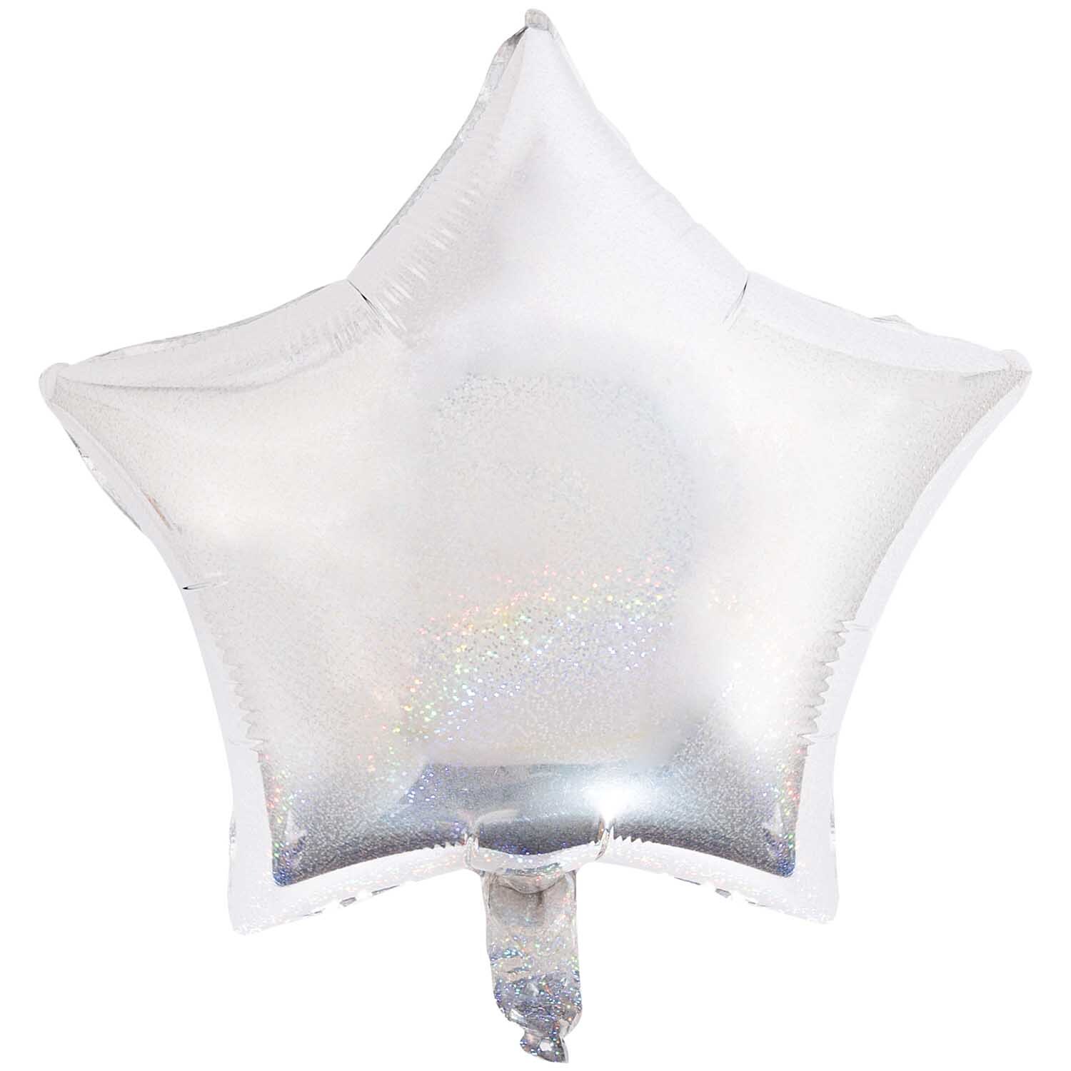 Folienballon Stern silber-holographic klein 36cm