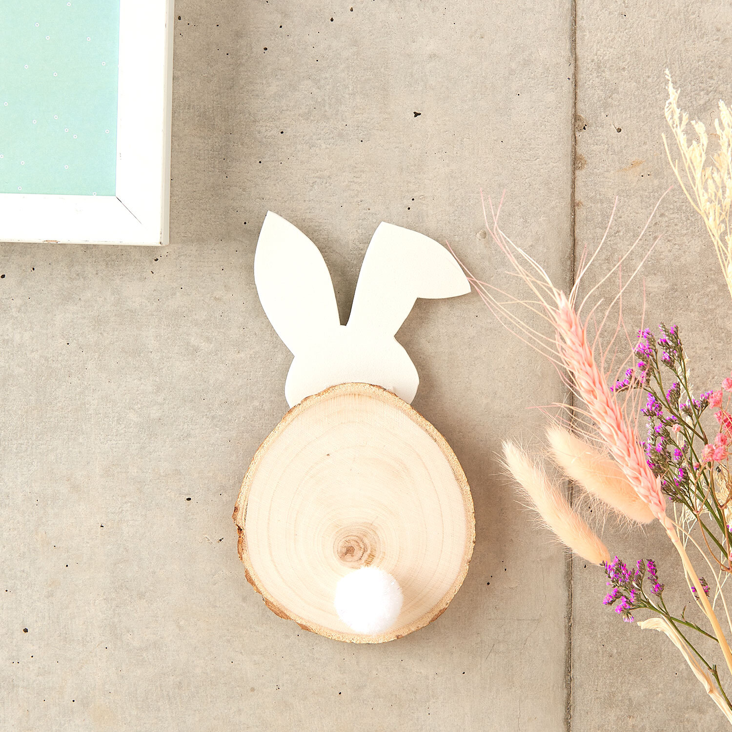 Bastelanleitung Osterhase mit Holzscheibe