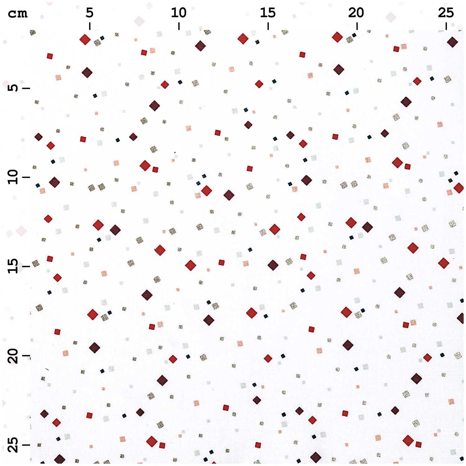 Druckstoff Konfetti weiß-gold 50x140cm