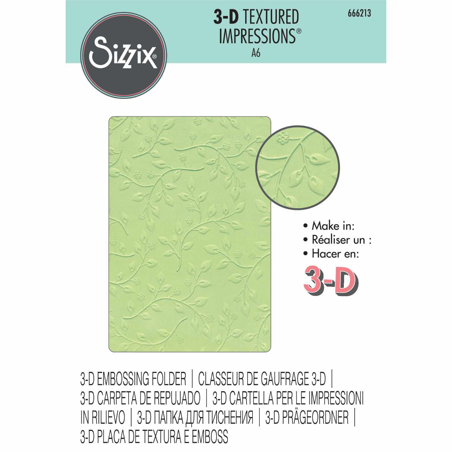 3D Textured Impressions Embossing Folder Summer Foliage