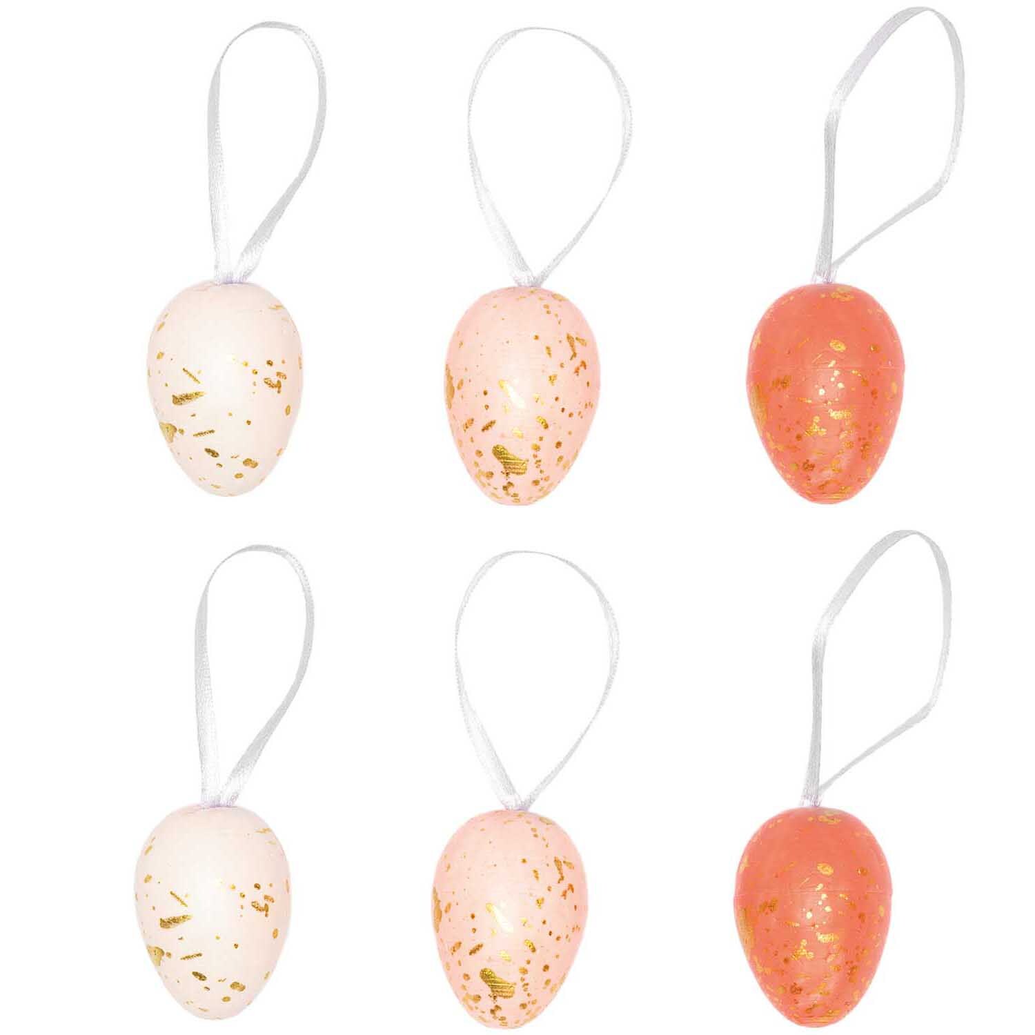 Eier zum Hängen rosa-gold Mix 4cm 6 Stück