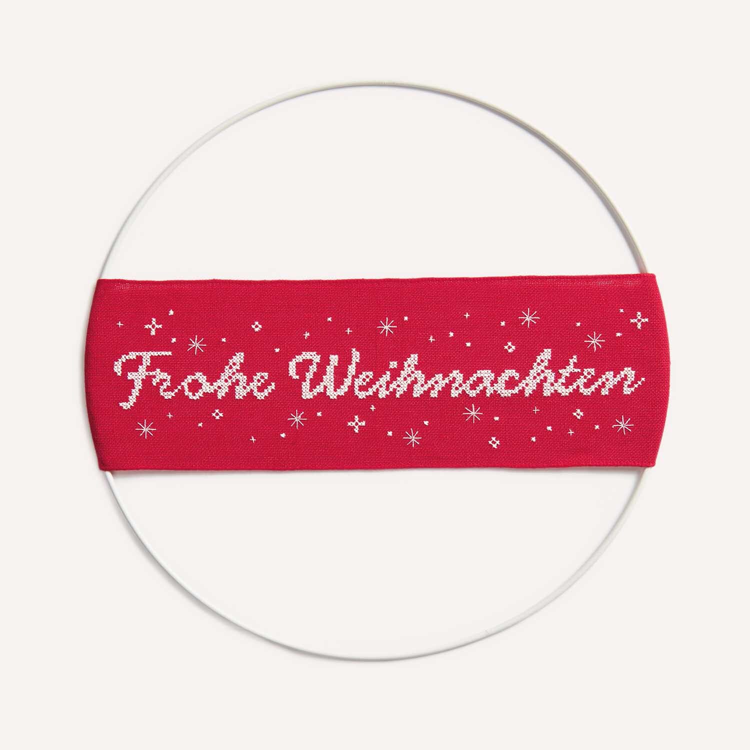 Stickanleitung Frohe Weihnachten Wanddeko