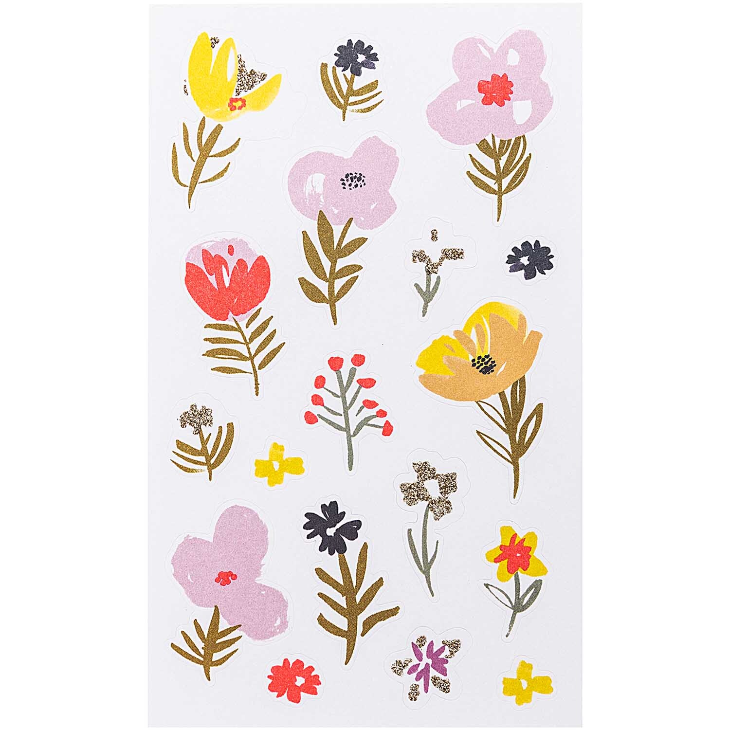 Paper Poetry Sticker Crafted Nature Blumen rosa 130 Stück