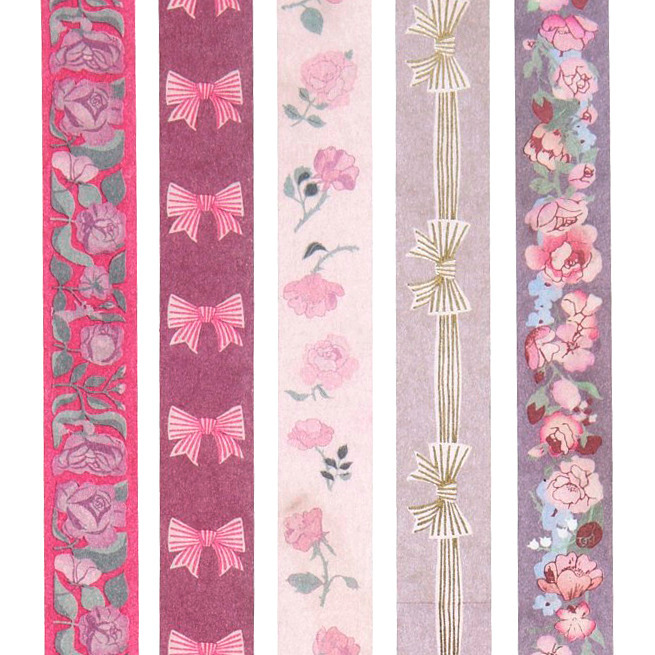 Paper Poetry Tape Set La Vie En Rose Pink/Rosa